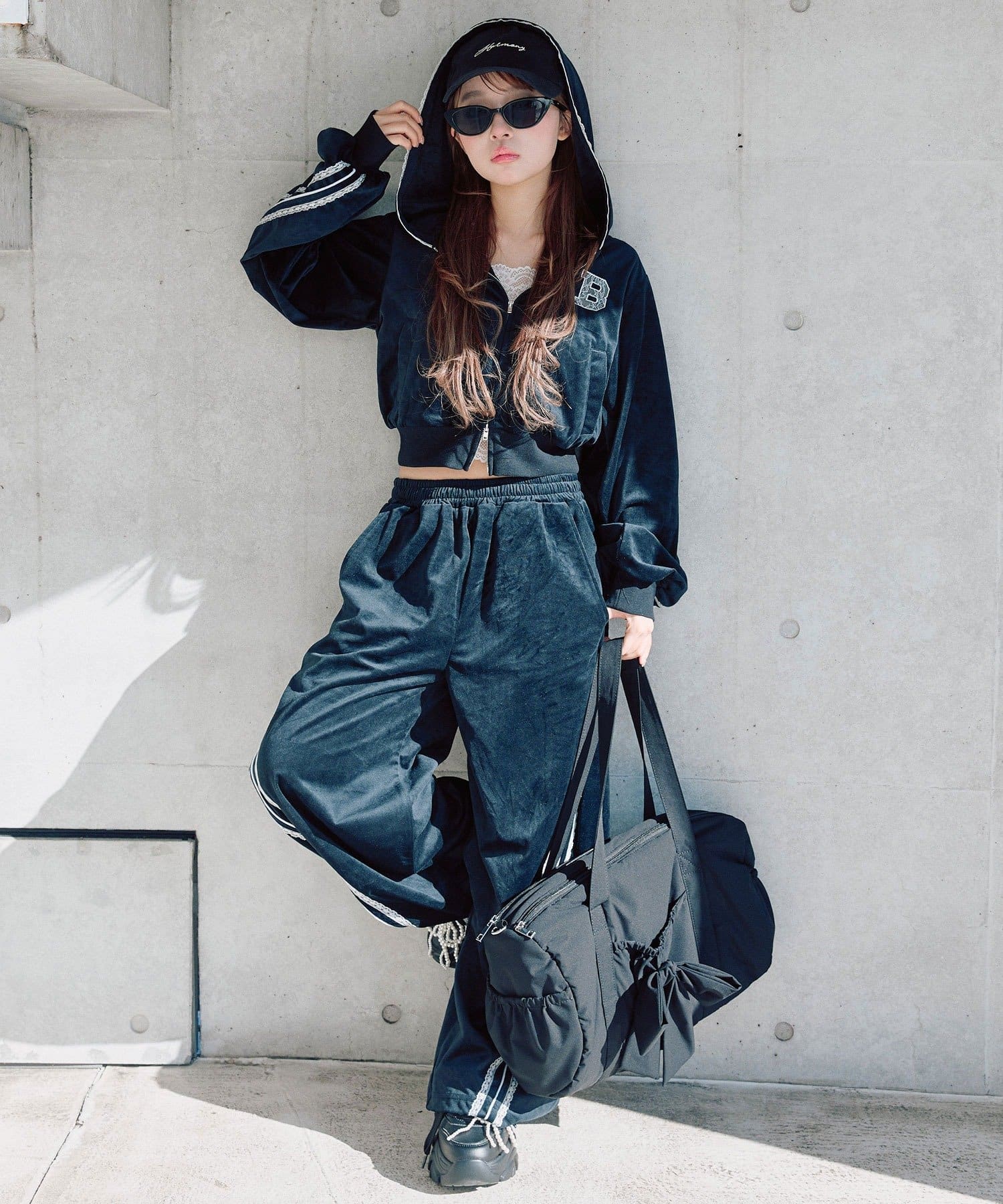 OLIVE des OLIVE(オリーブ デ オリーブ) バックリボンスウェットパンツ