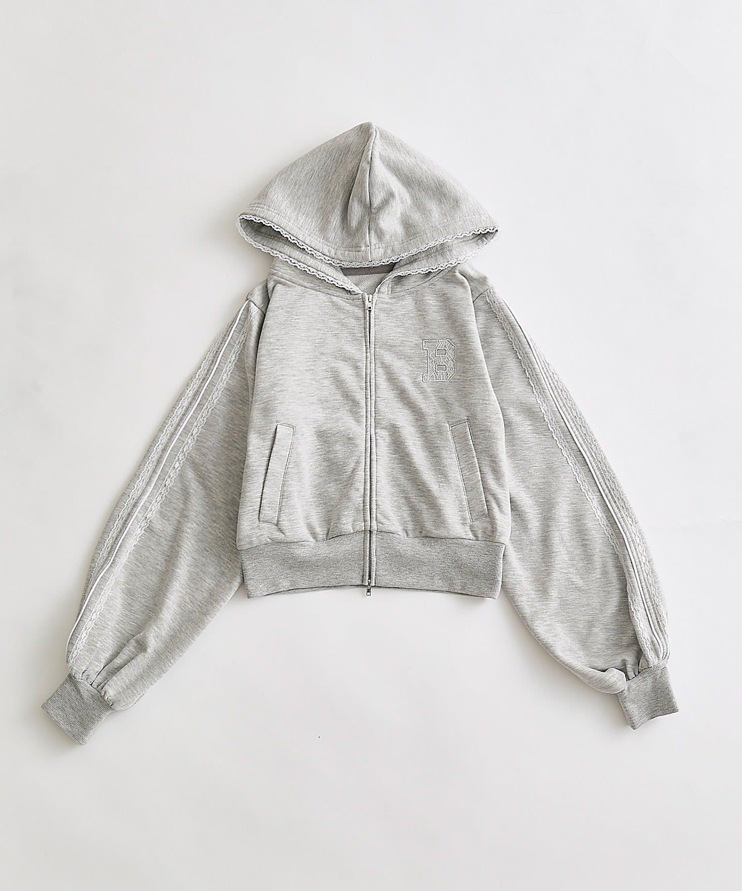 OLIVE des OLIVE(オリーブ デ オリーブ) 袖ラインコンパクトパーカー