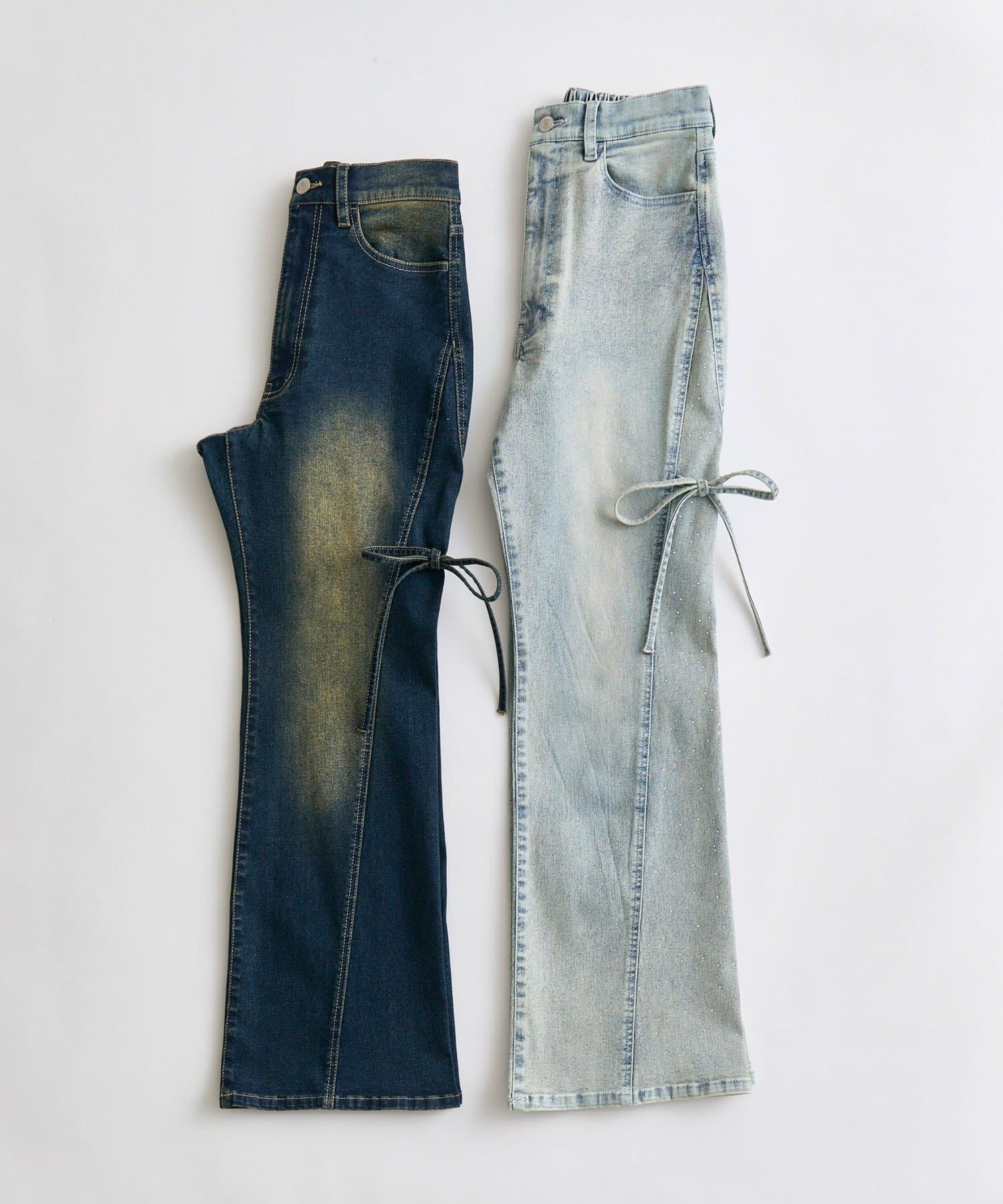 OLIVE des OLIVE(オリーブ デ オリーブ) 美脚ストレッチフレアデニムパンツ