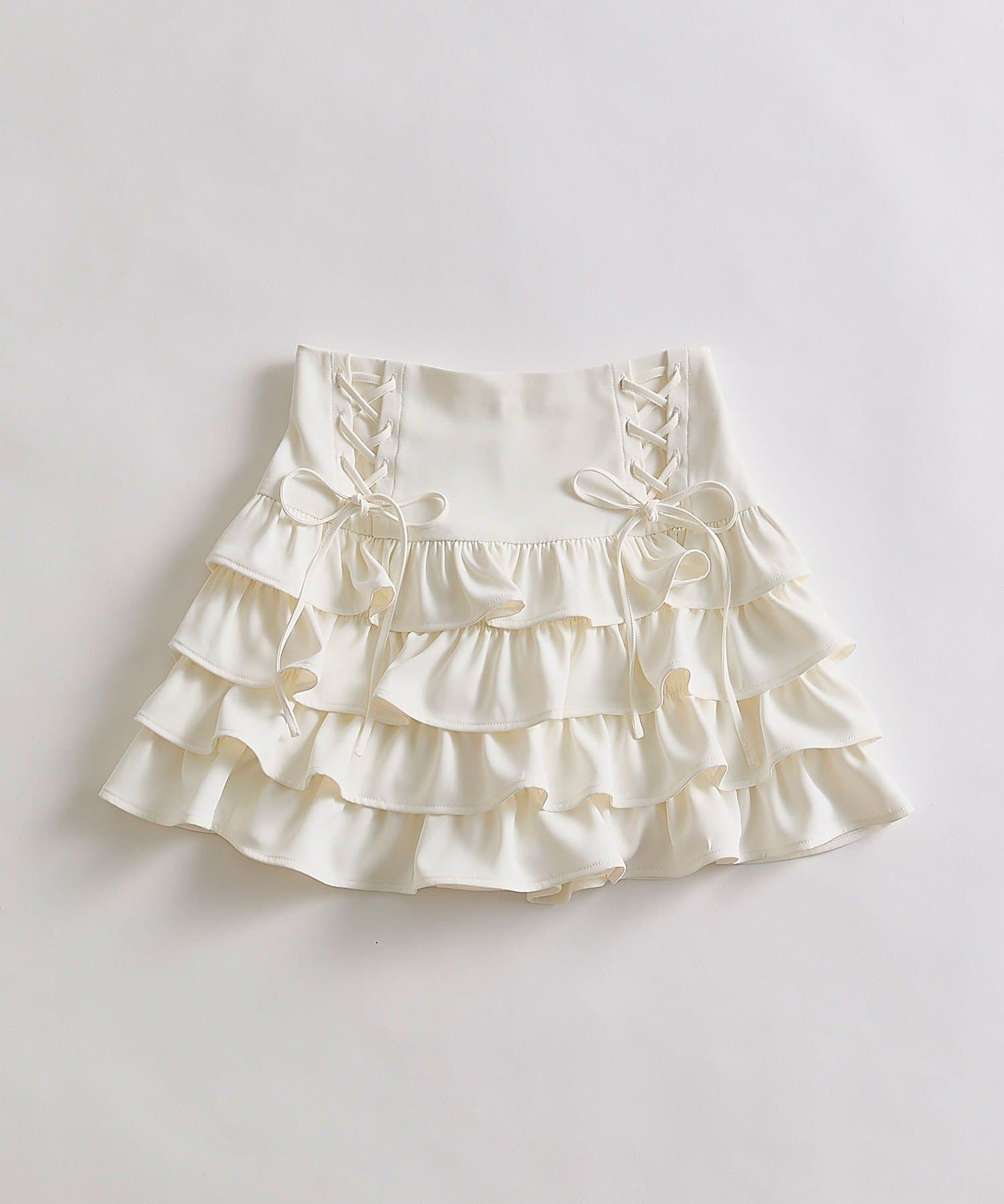 OLIVE des OLIVE(オリーブ デ オリーブ) レースアップ4段フリルスカート