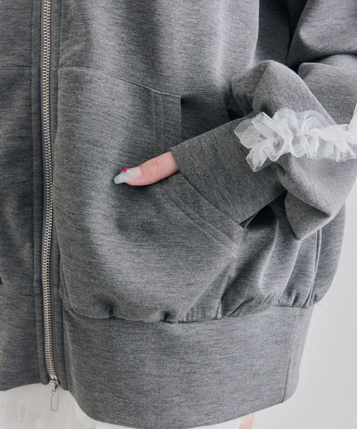 OLIVE des OLIVE(オリーブ デ オリーブ) チュールフリルパーカー