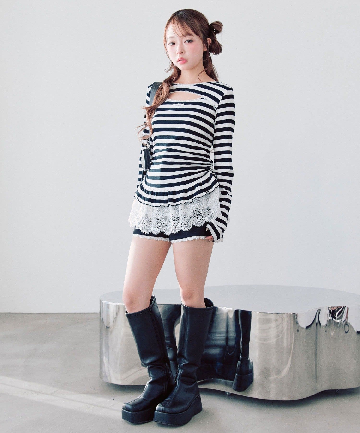 OLIVE des OLIVE(オリーブ デ オリーブ) レースティアードチュニック