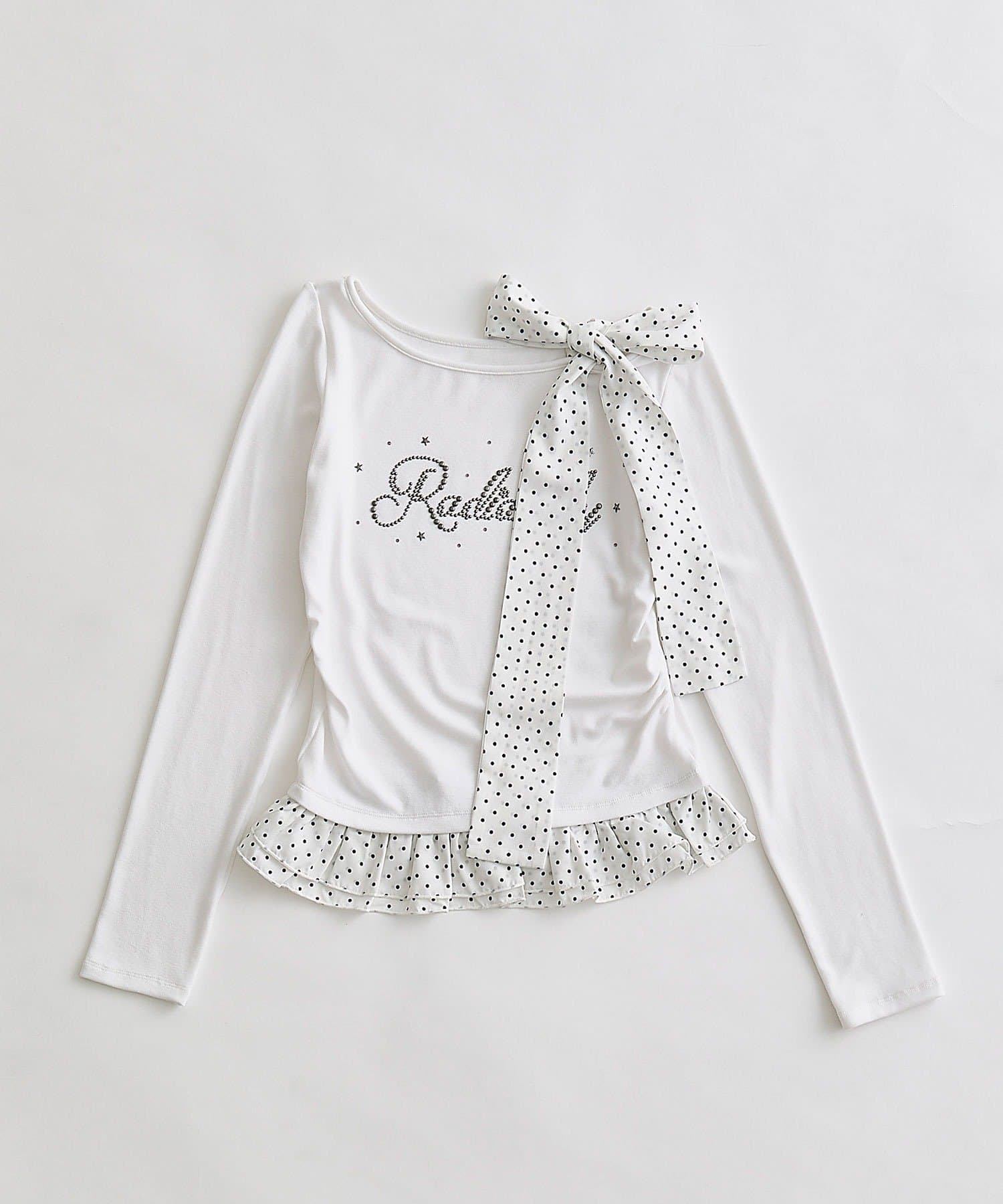 OLIVE des OLIVE(オリーブ デ オリーブ) 肩リボンTシャツ