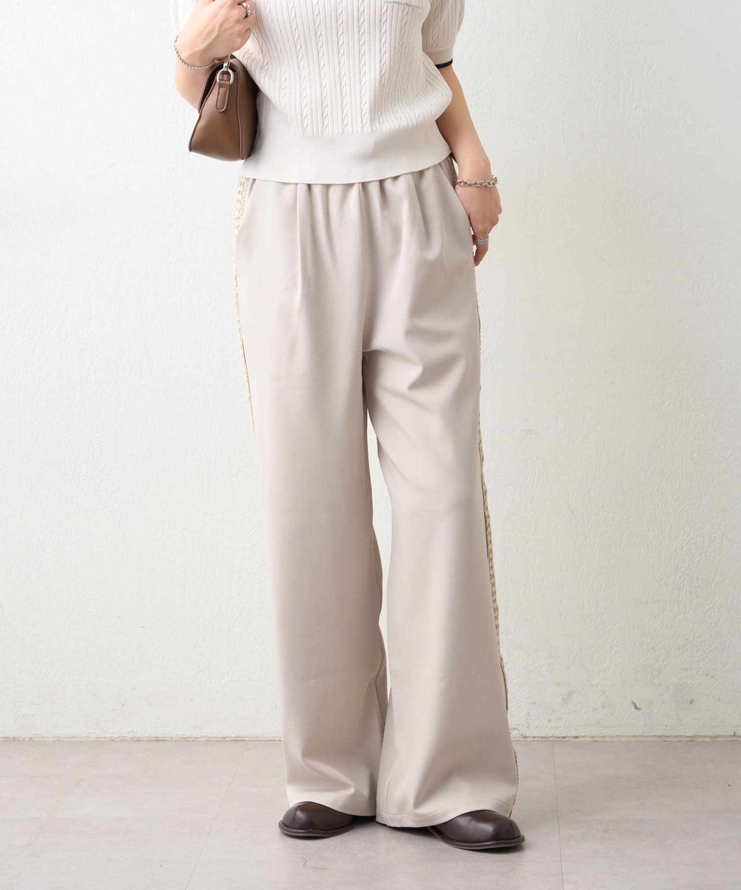 Remind me and forever(リマインドミーアンドフォーエバー) 【SET UP対応アイテム】サイドレースイージーパンツ