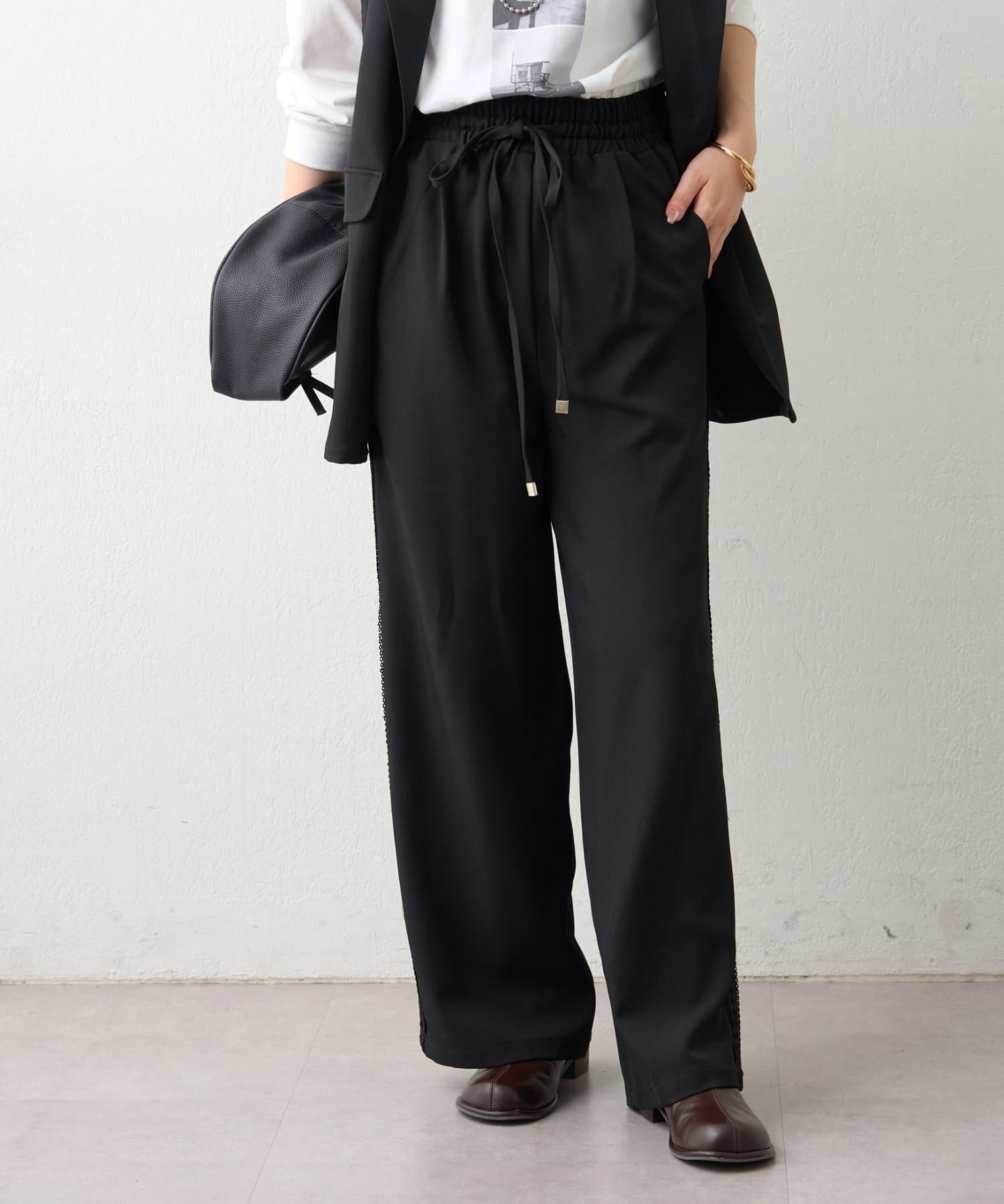 Remind me and forever(リマインドミーアンドフォーエバー) 【SET UP対応アイテム】サイドレースイージーパンツ