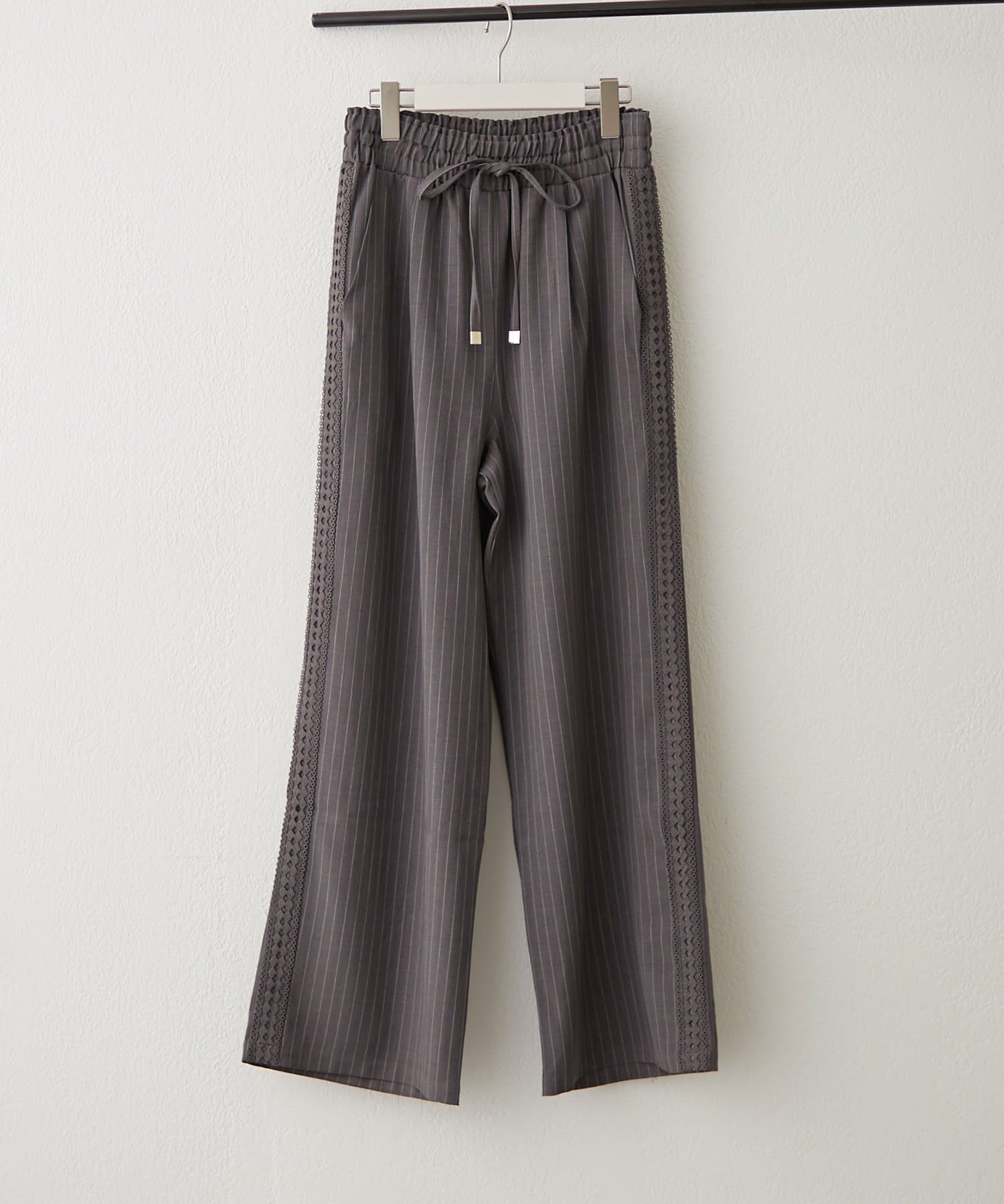 Remind me and forever(リマインドミーアンドフォーエバー) 【楽なのにきれい見え】【SET UP対応アイテム】サイドレースイージーパンツ