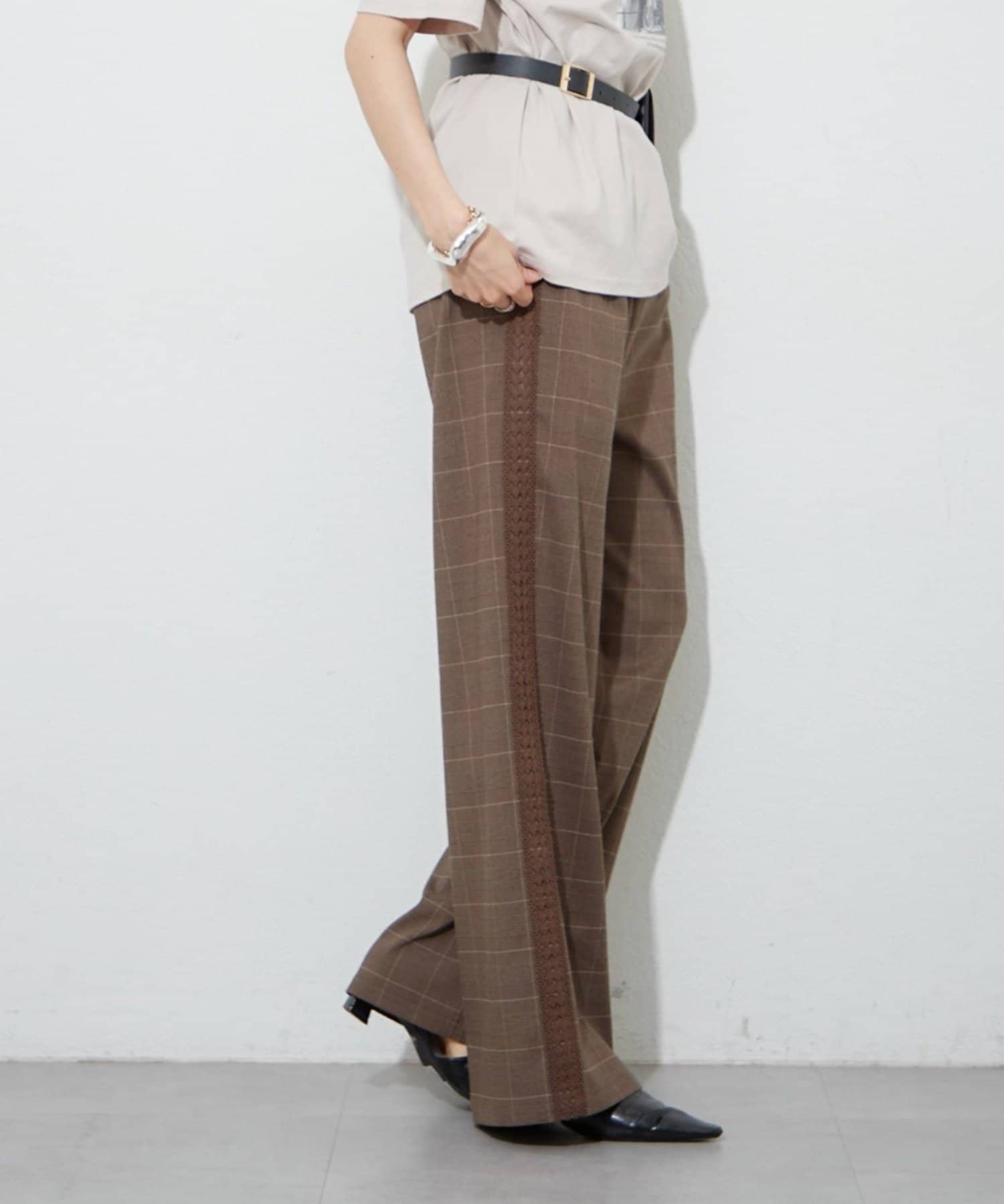 Remind me and forever(リマインドミーアンドフォーエバー) 【楽なのにきれい見え】【SET UP対応アイテム】サイドレースイージーパンツ