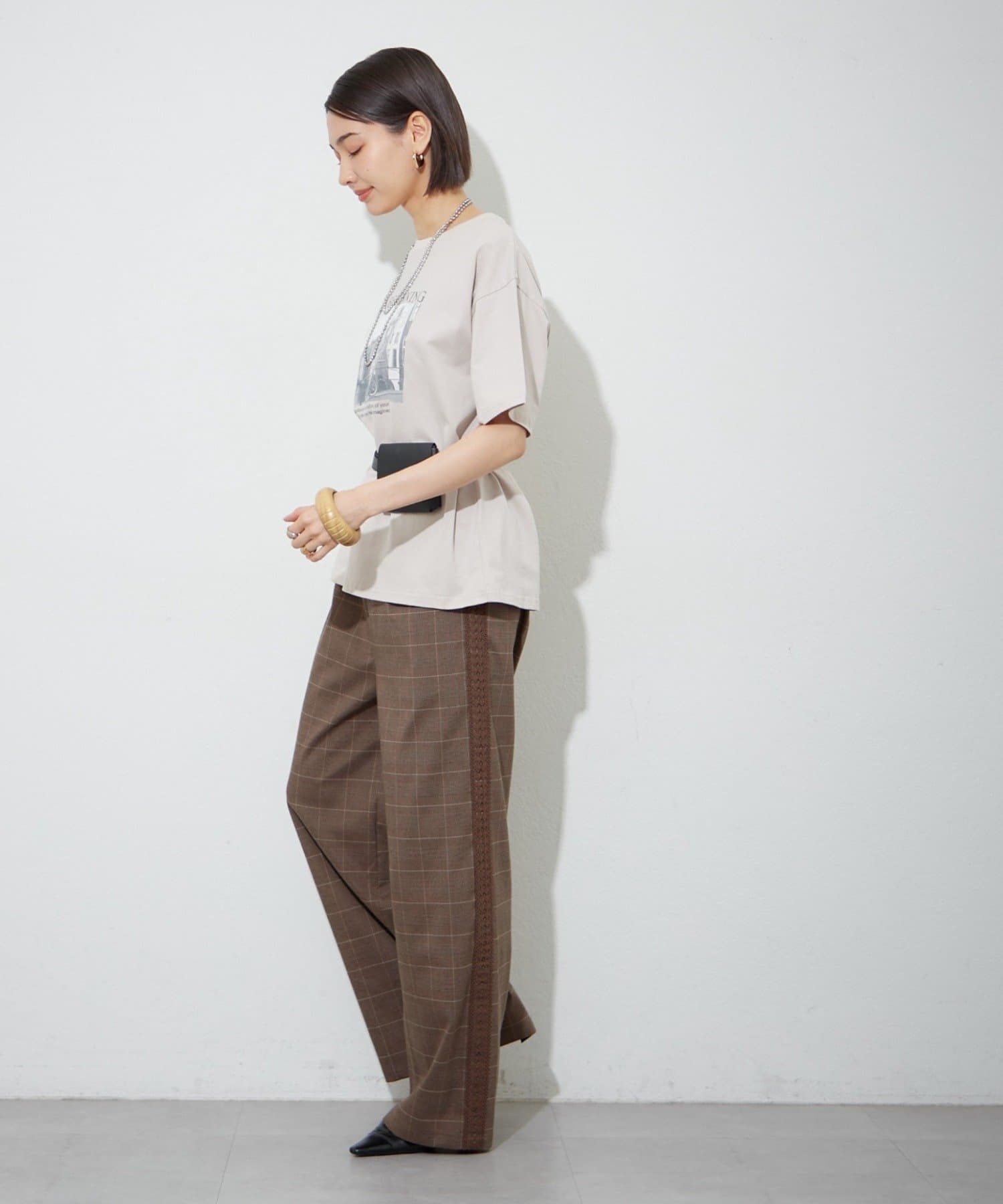 Remind me and forever(リマインドミーアンドフォーエバー) 【楽なのにきれい見え】【SET UP対応アイテム】サイドレースイージーパンツ