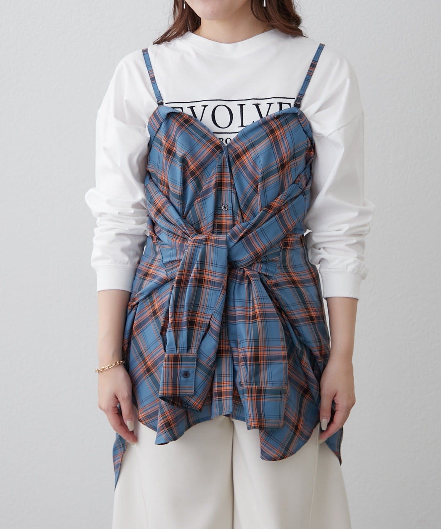 Remind me and forever(リマインドミーアンドフォーエバー) 【自由に着こなせる！3WAY】オーバーシャツブラウス