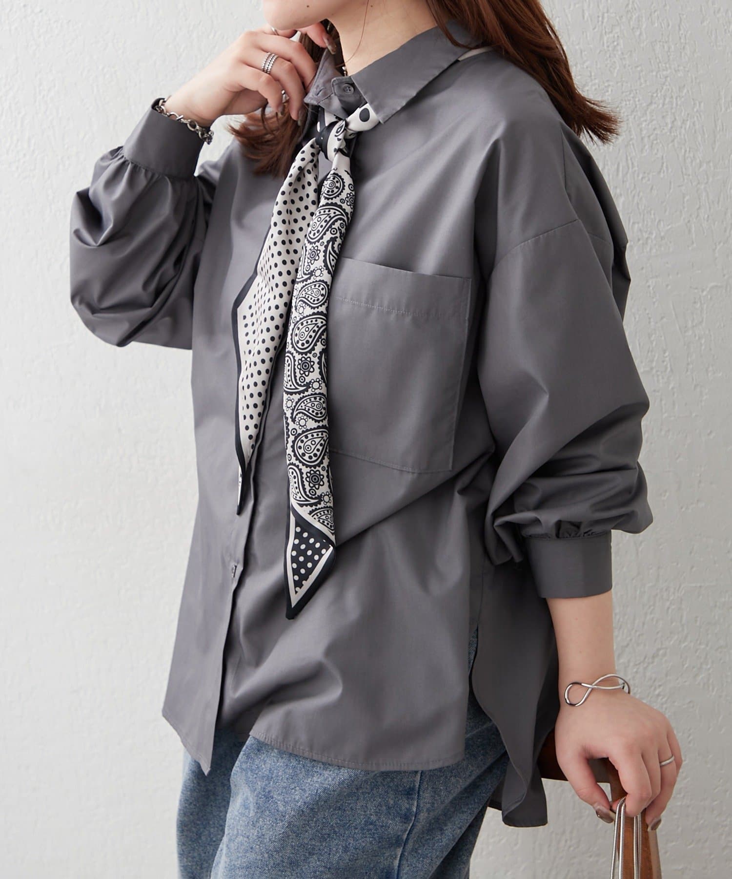 Remind me and forever(リマインドミーアンドフォーエバー) スカーフ付きベーシックシャツ