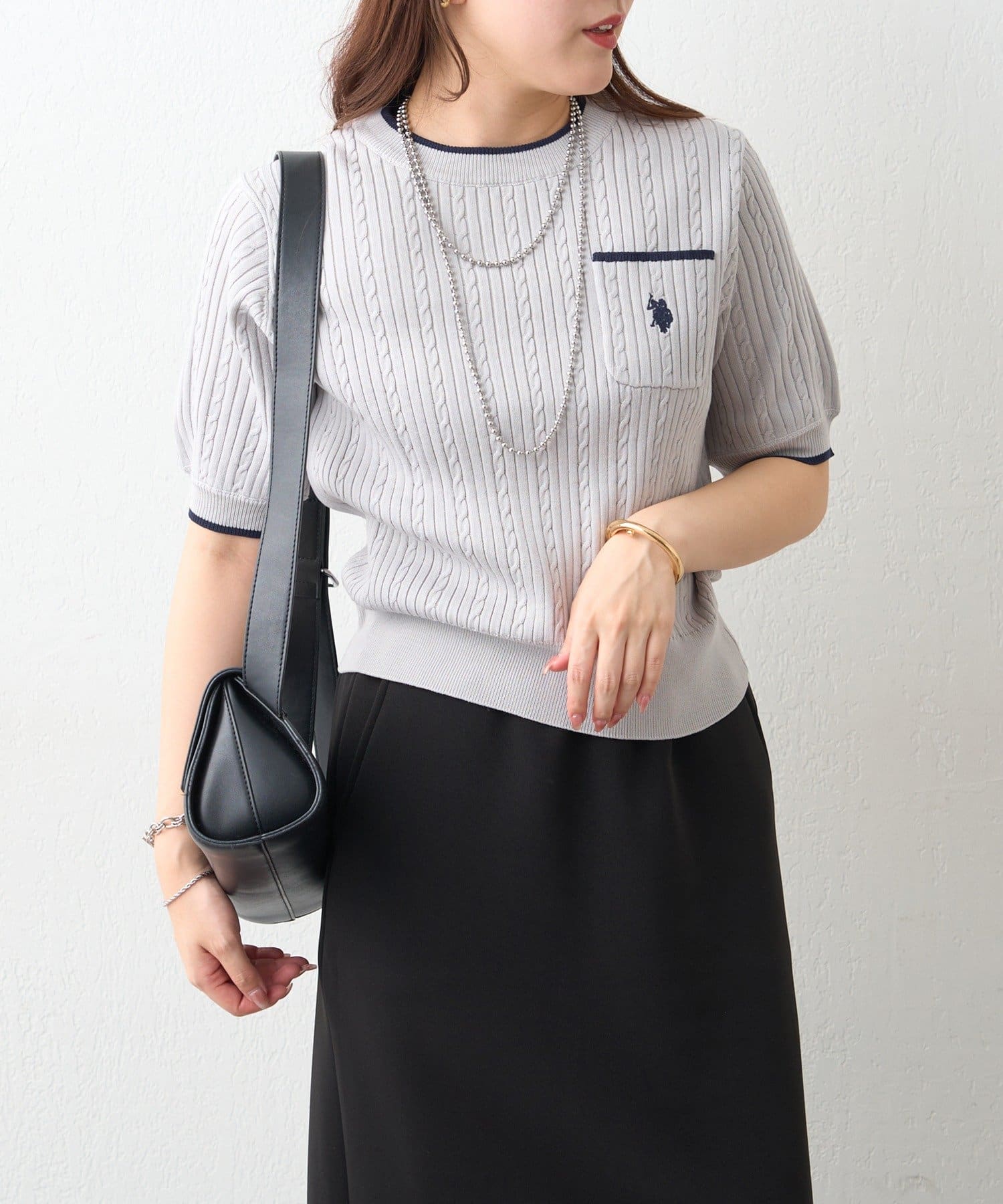 Remind me and forever(リマインドミーアンドフォーエバー) U.S.POLOASSN.ポケ付ケーブルプルオーバー