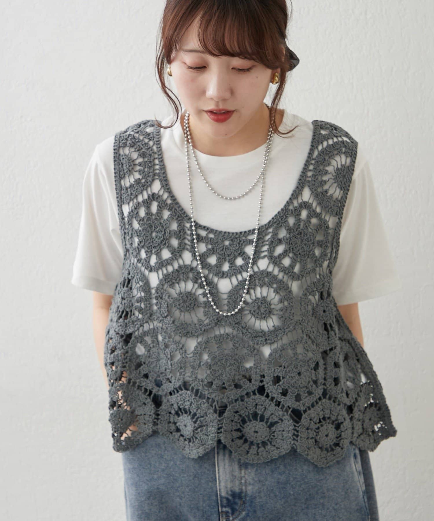 Remind me and forever(リマインドミーアンドフォーエバー) 【SET】かぎ針ベスト&Tシャツ