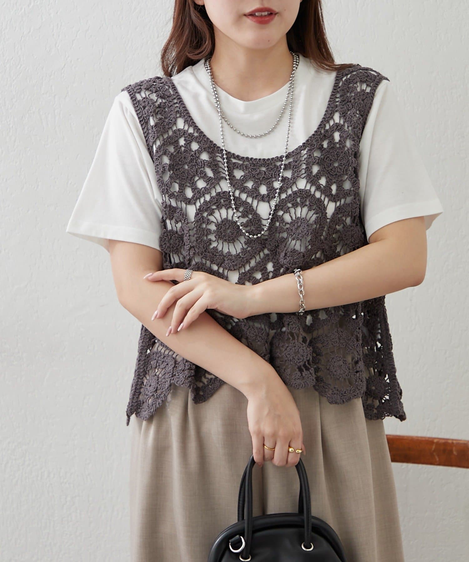 Remind me and forever(リマインドミーアンドフォーエバー) 【SET】かぎ針ベスト&Tシャツ