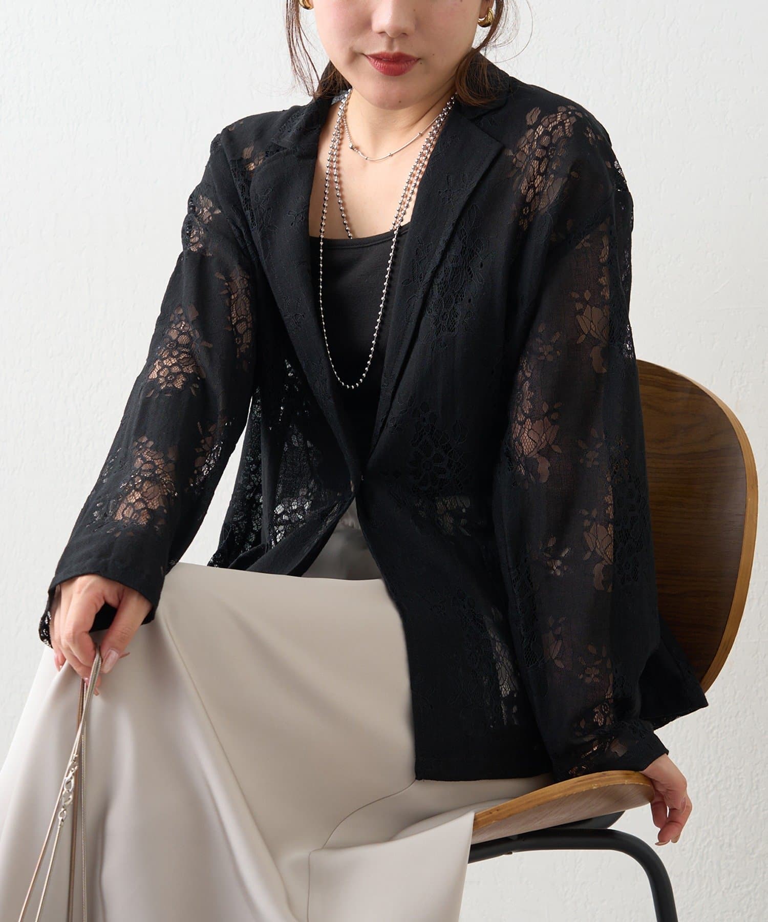 Remind me and forever(リマインドミーアンドフォーエバー) 【nane】フラワーレースシングルテーラードジャケット