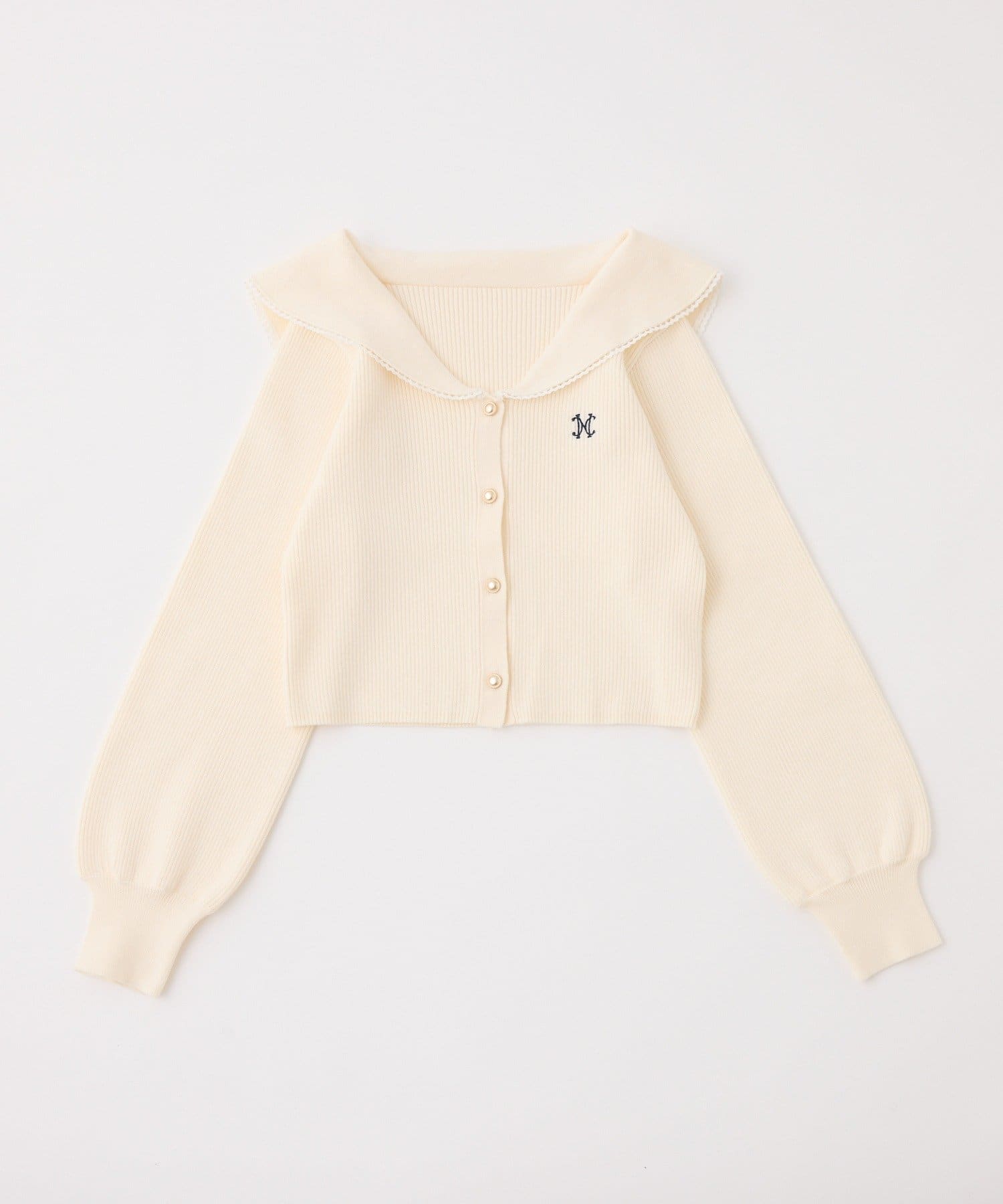 one after another NICE CLAUP(ワンアフターアナザー ナイスクラップ) ロゴ刺繡セーラーニット