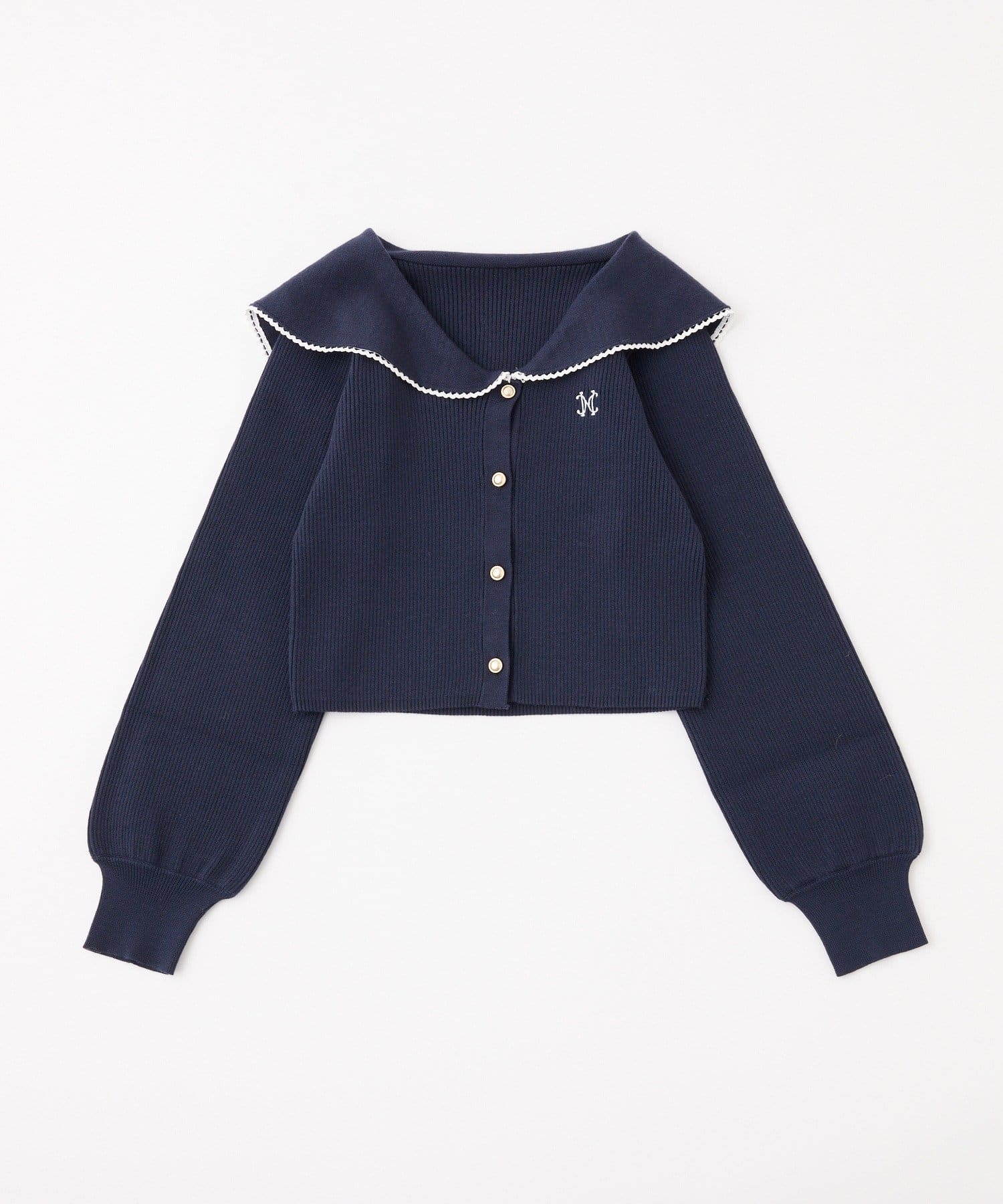 one after another NICE CLAUP(ワンアフターアナザー ナイスクラップ) ロゴ刺繡セーラーニット