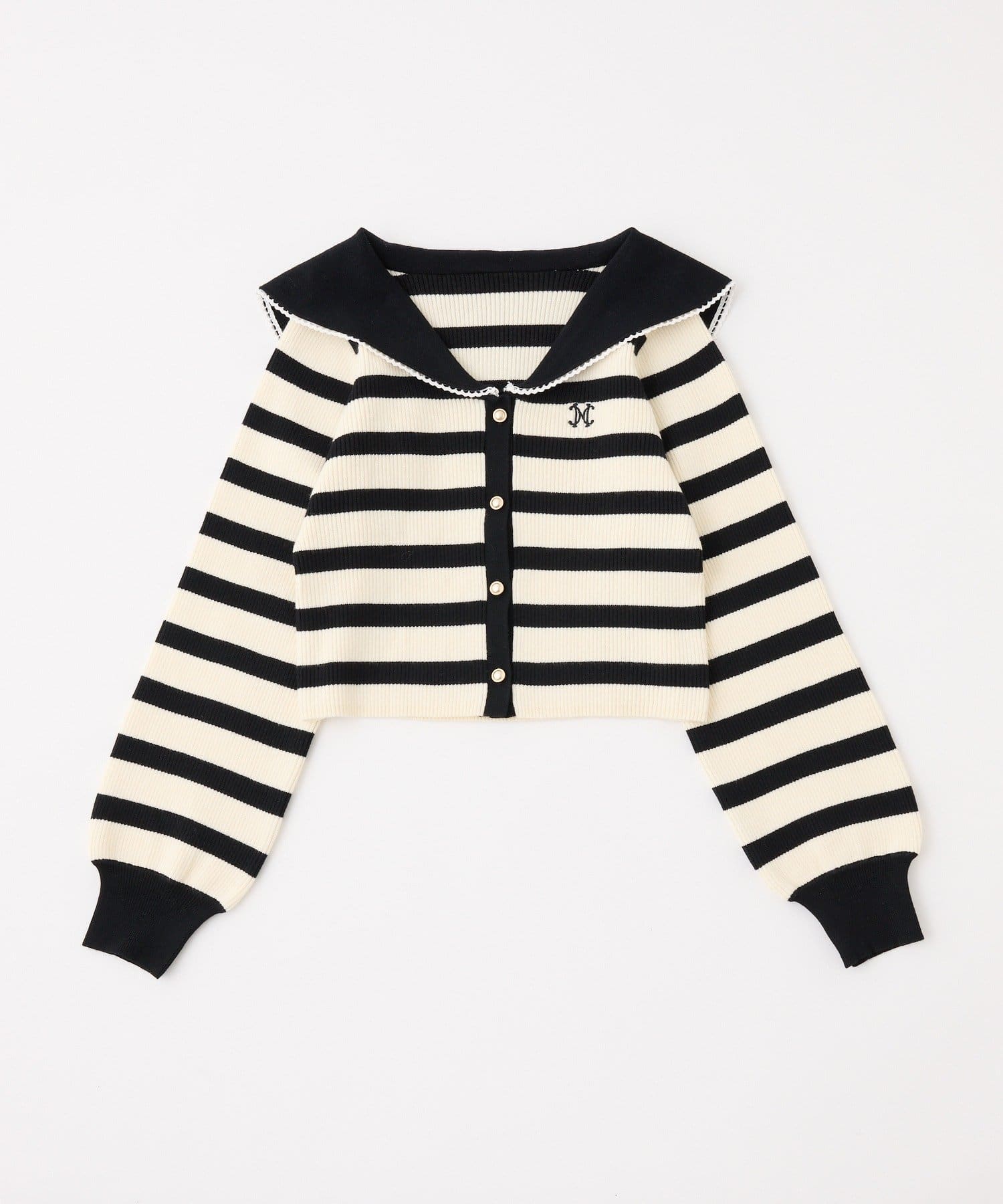 one after another NICE CLAUP(ワンアフターアナザー ナイスクラップ) ロゴ刺繡セーラーニット