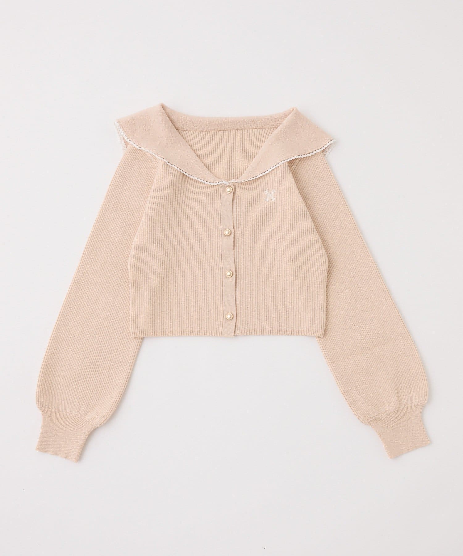 one after another NICE CLAUP(ワンアフターアナザー ナイスクラップ) ロゴ刺繡セーラーニット