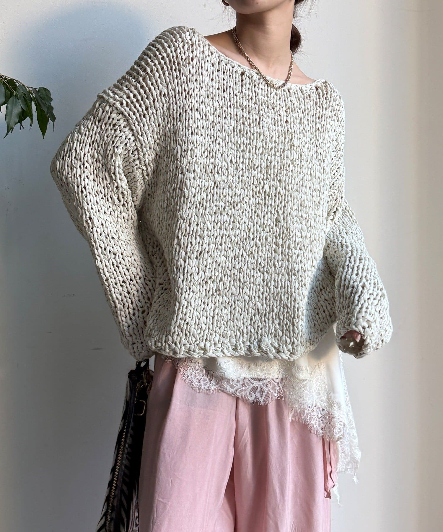 DOUDOU(ドゥドゥ) ハンドメイドテープヤーンニット