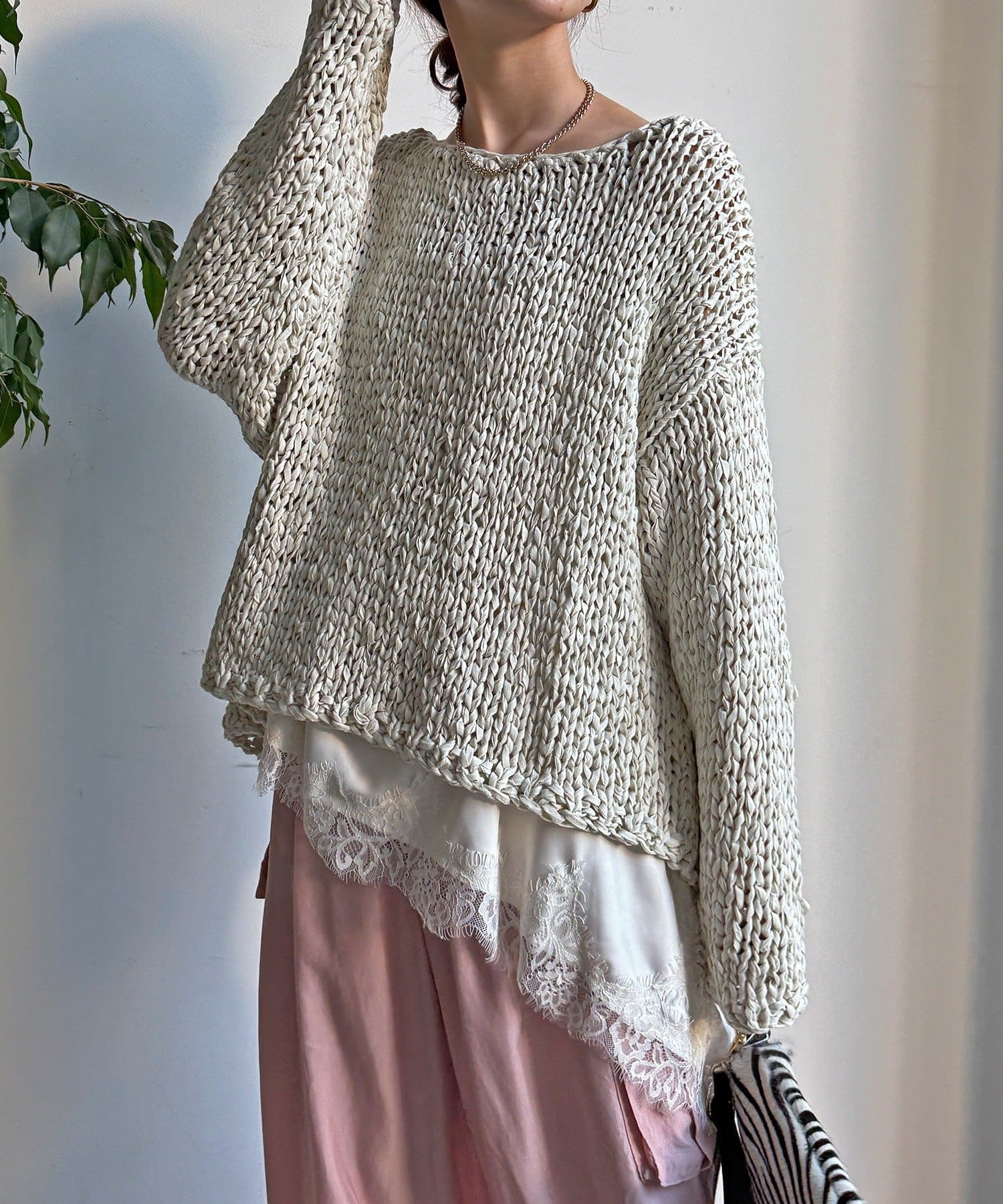 DOUDOU(ドゥドゥ) ハンドメイドテープヤーンニット