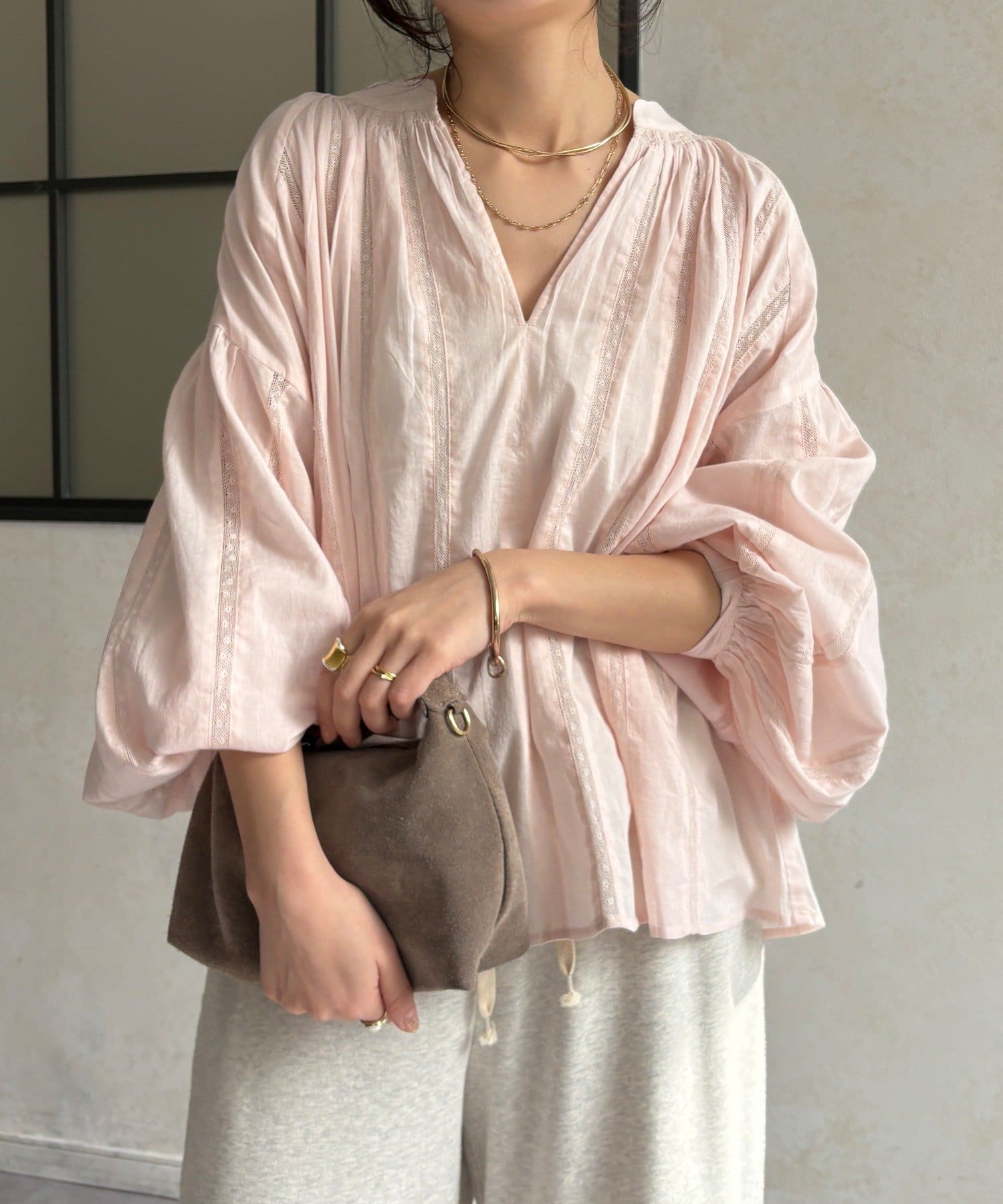 DOUDOU(ドゥドゥ) インドレーススキッパーブラウス