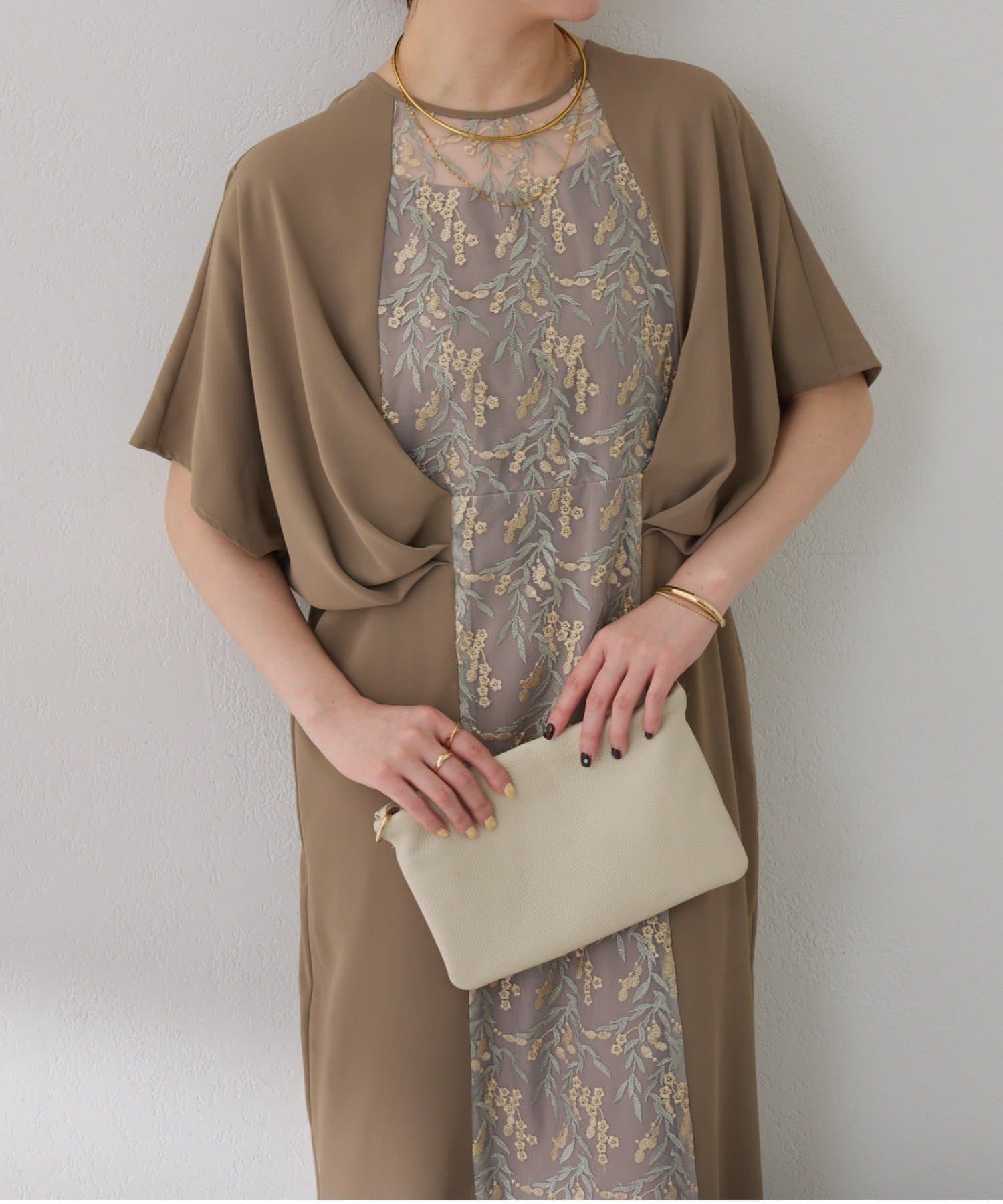 COLLAGE GALLARDAGALANTE(コラージュ ガリャルダガランテ) 【オケージョン】ミモザエンブロイダリーレースワンピース