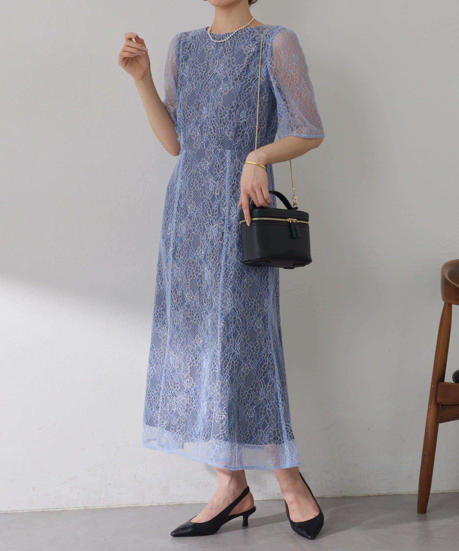 COLLAGE GALLARDAGALANTE(コラージュ ガリャルダガランテ) 【オケージョン】ラメフラワーコードレースワンピース