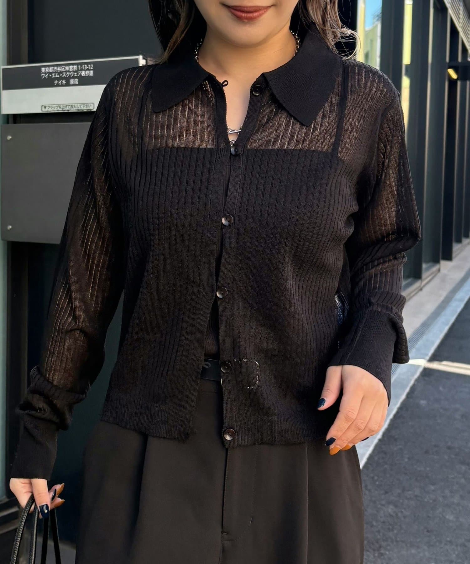 COLONY 2139(コロニー トゥーワンスリーナイン) ループボタン衿付きカーディガン