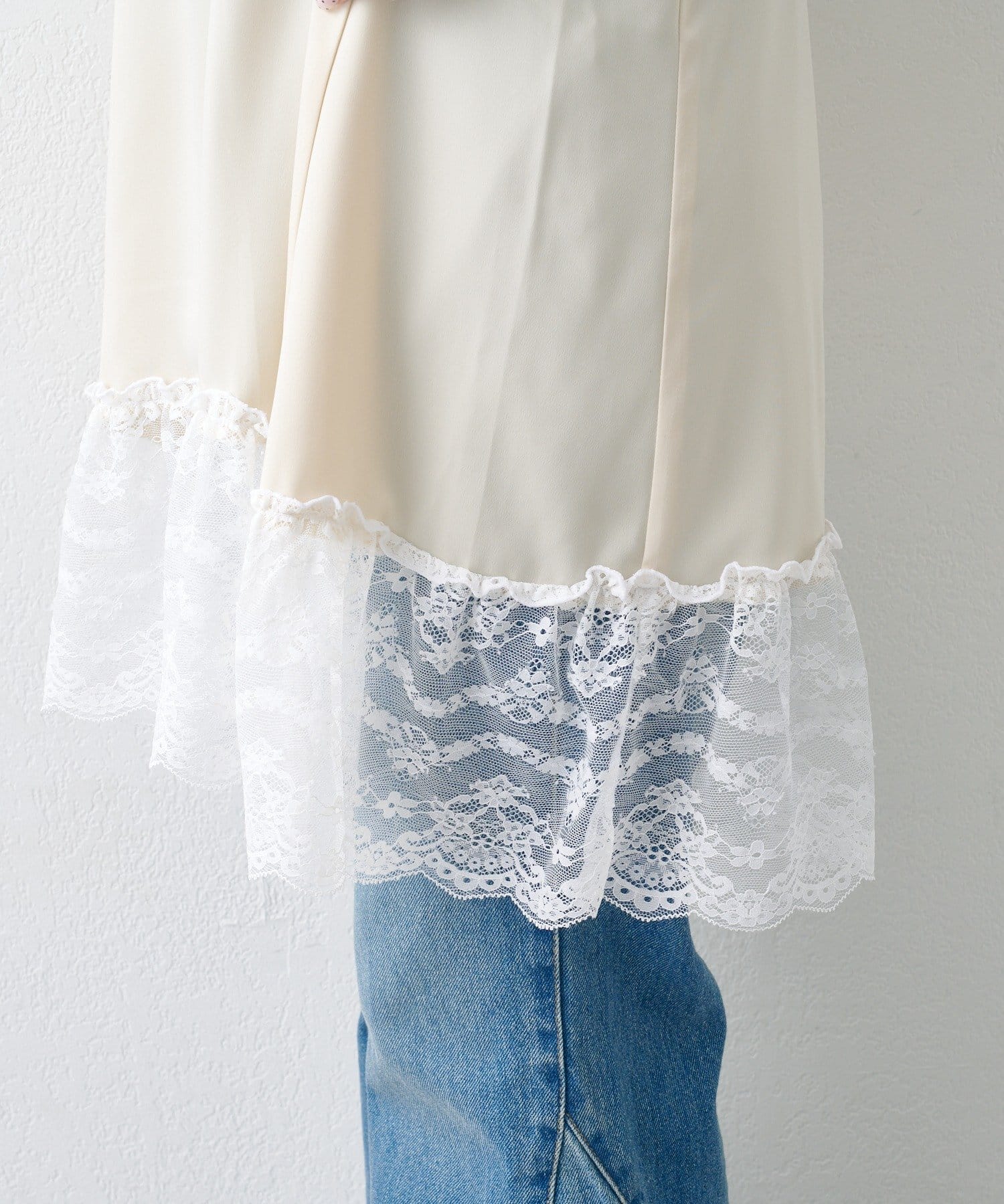 Kastane(カスタネ) 【2.7(土)11:00〜2.8(日)ポイントUP開催/2026SSカタログ】サテンレースチュニック