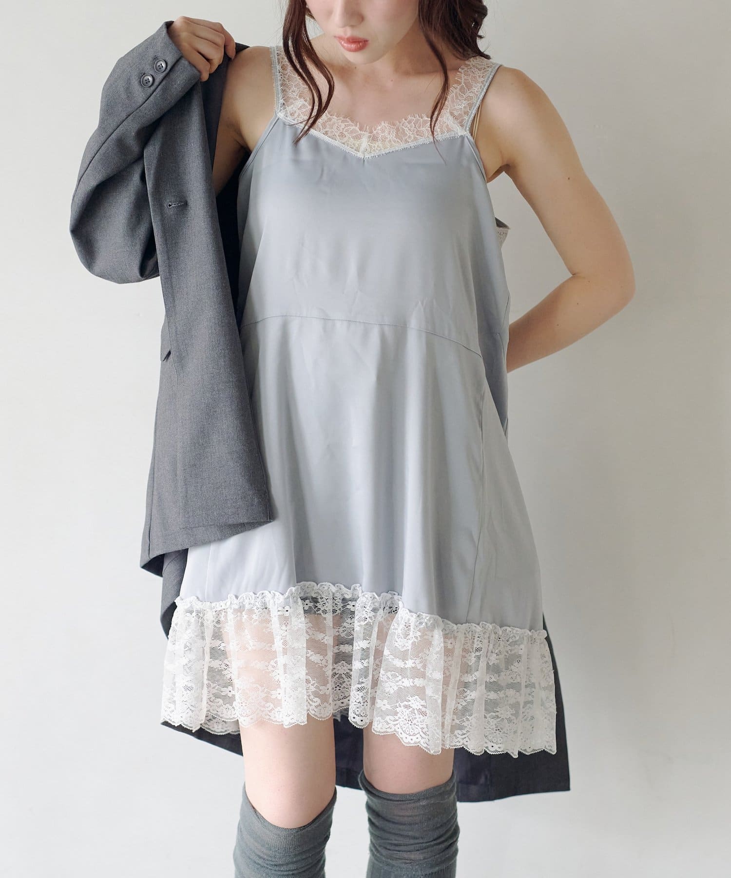 Kastane(カスタネ) 【2.7(土)11:00〜2.8(日)ポイントUP開催/2026SSカタログ】サテンレースチュニック