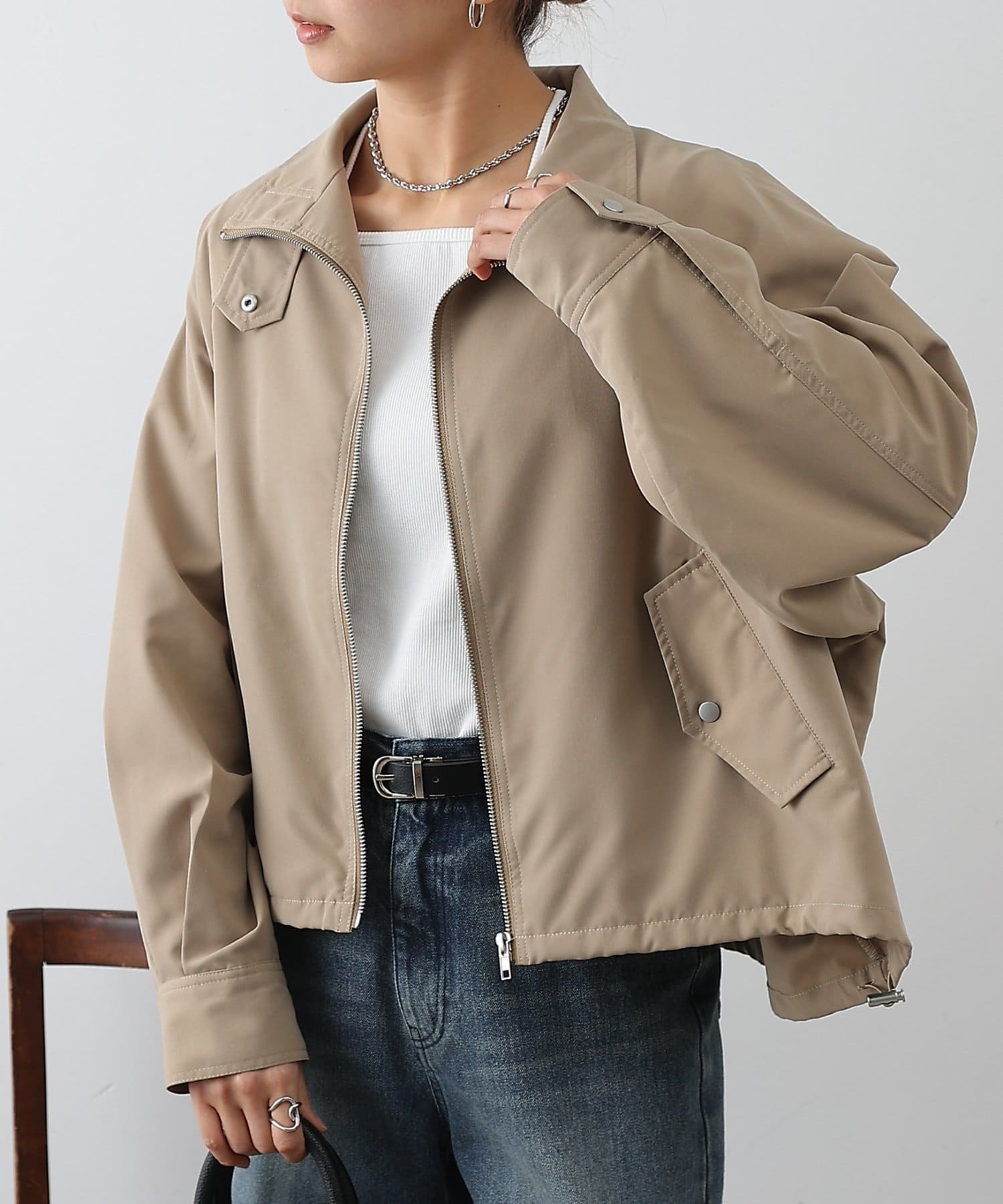 COLONY 2139(コロニー トゥーワンスリーナイン) 裾ドロストZIPブルゾン