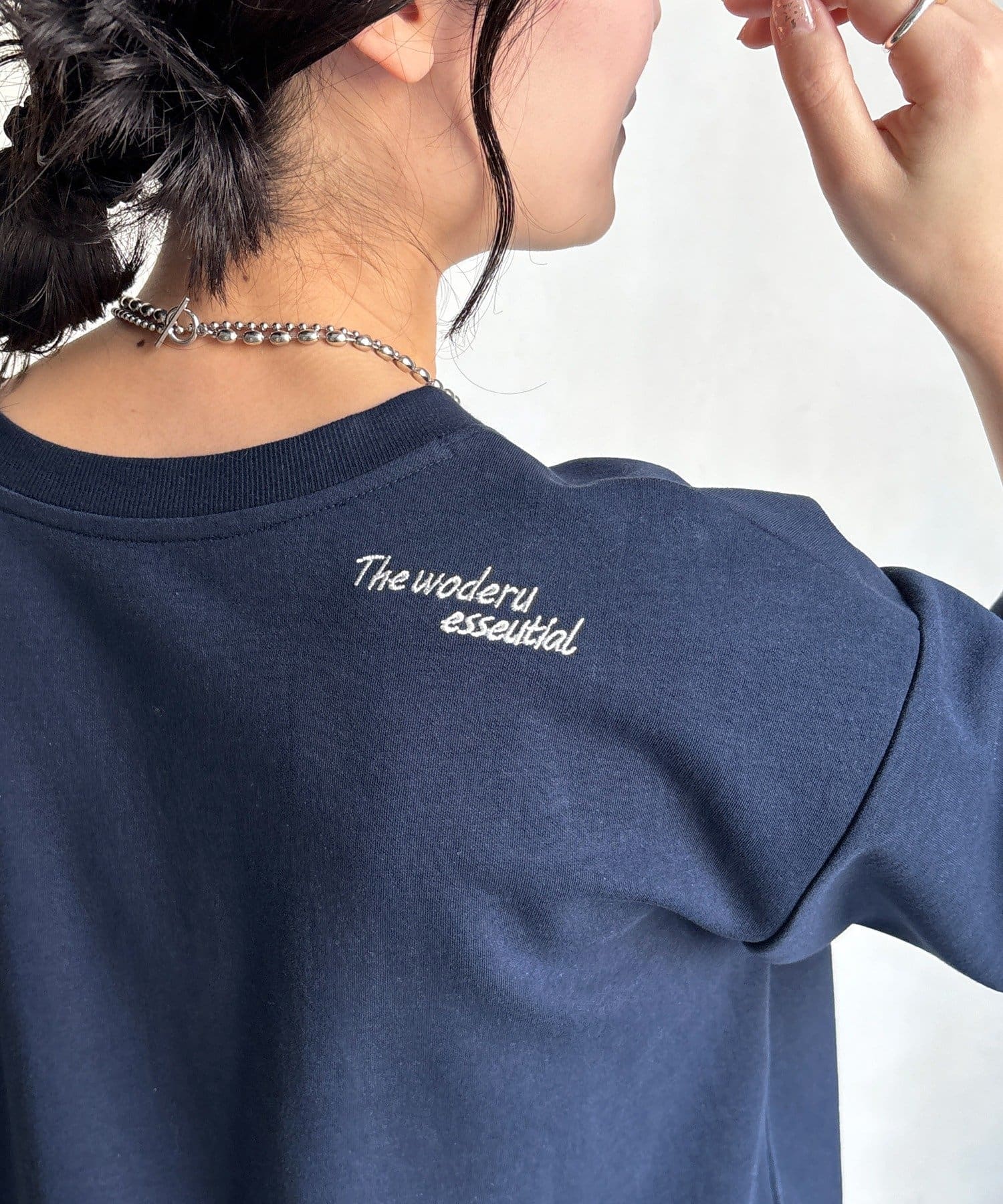 DOUDOU(ドゥドゥ) 【セットアップ可能】バックワンポイントロゴ刺繍プルオーバー