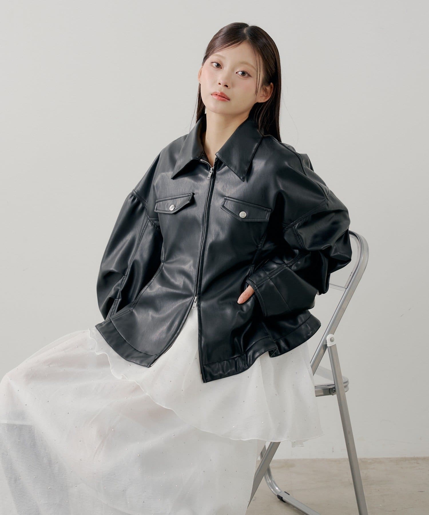 Chico(チコ) 【SALON by Chico】デニムペプラムジャケット