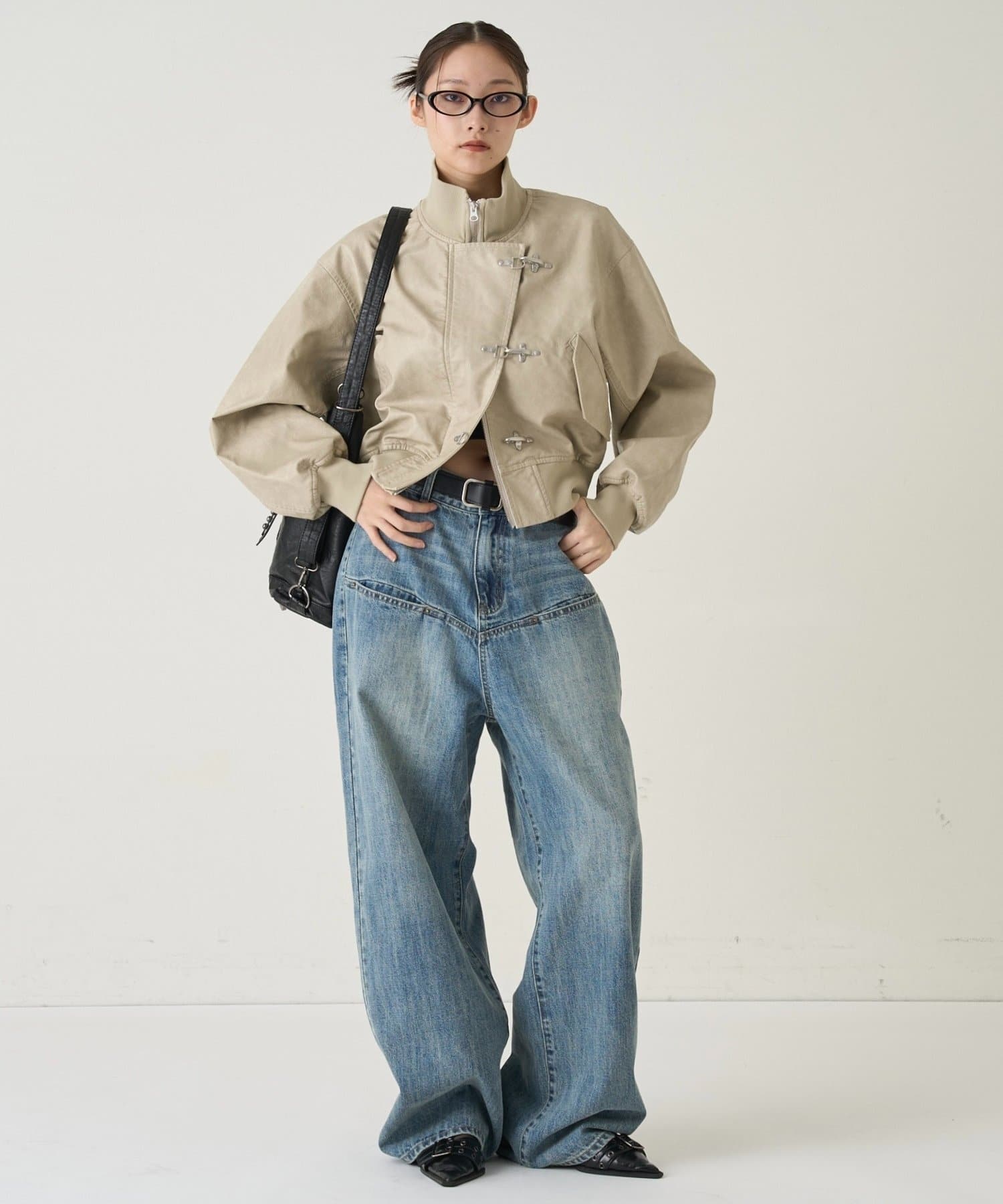 WHO’S WHO gallery(フーズフーギャラリー) ファイヤーマンショートブルゾン(フェイクレザー/デニム)