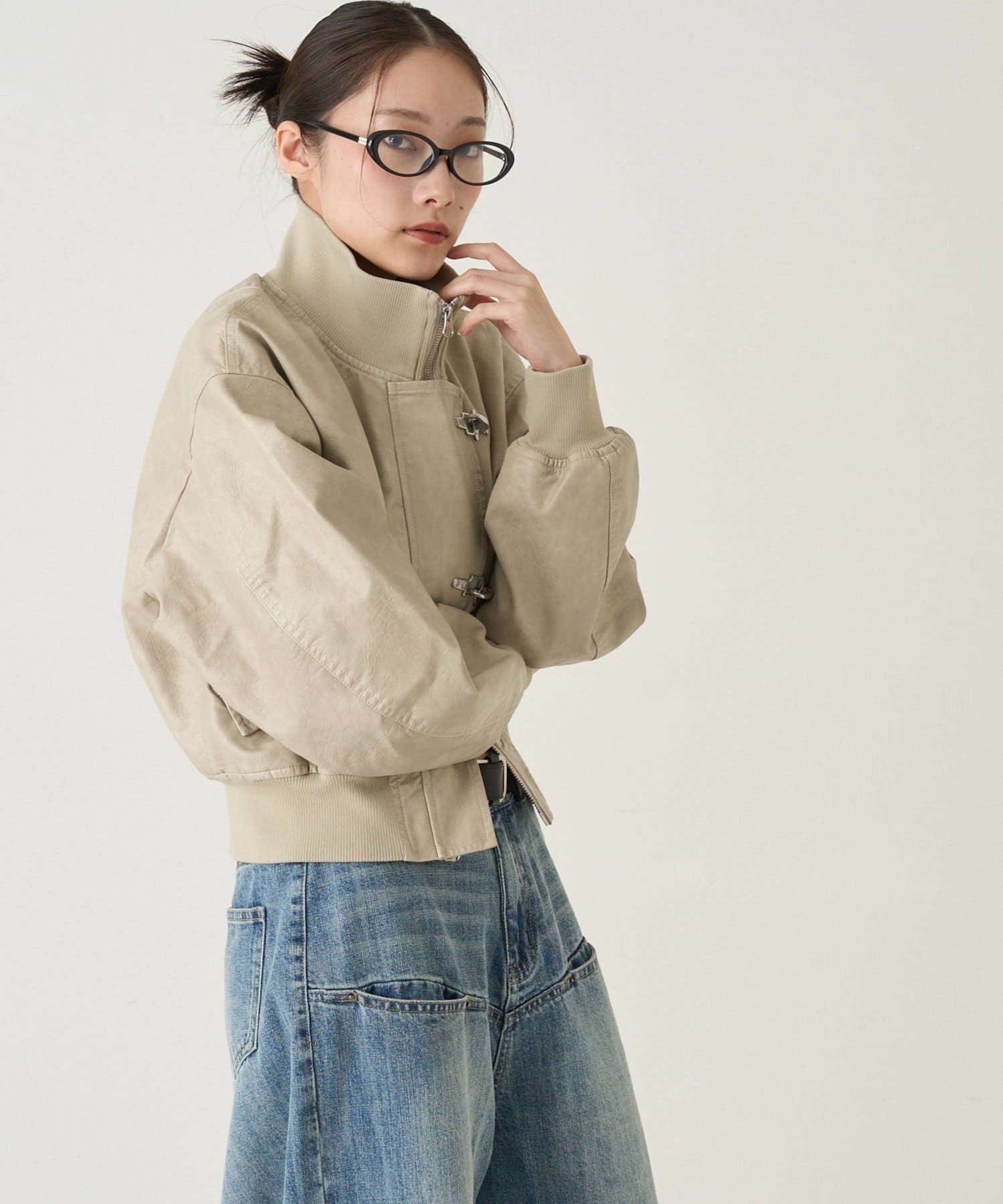 WHO’S WHO gallery(フーズフーギャラリー) ファイヤーマンショートブルゾン(フェイクレザー/デニム)