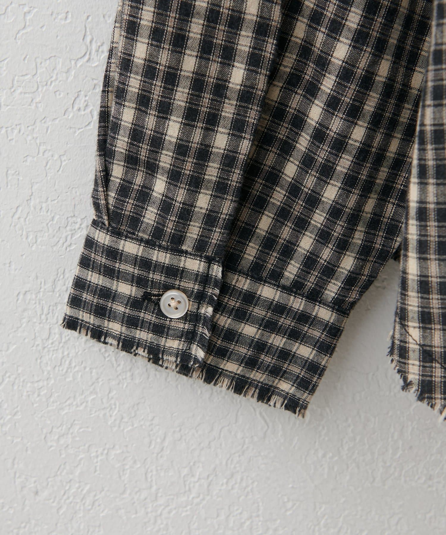 DISCOAT(ディスコート) 【WEB限定】チェックフリンジオーバーシャツ