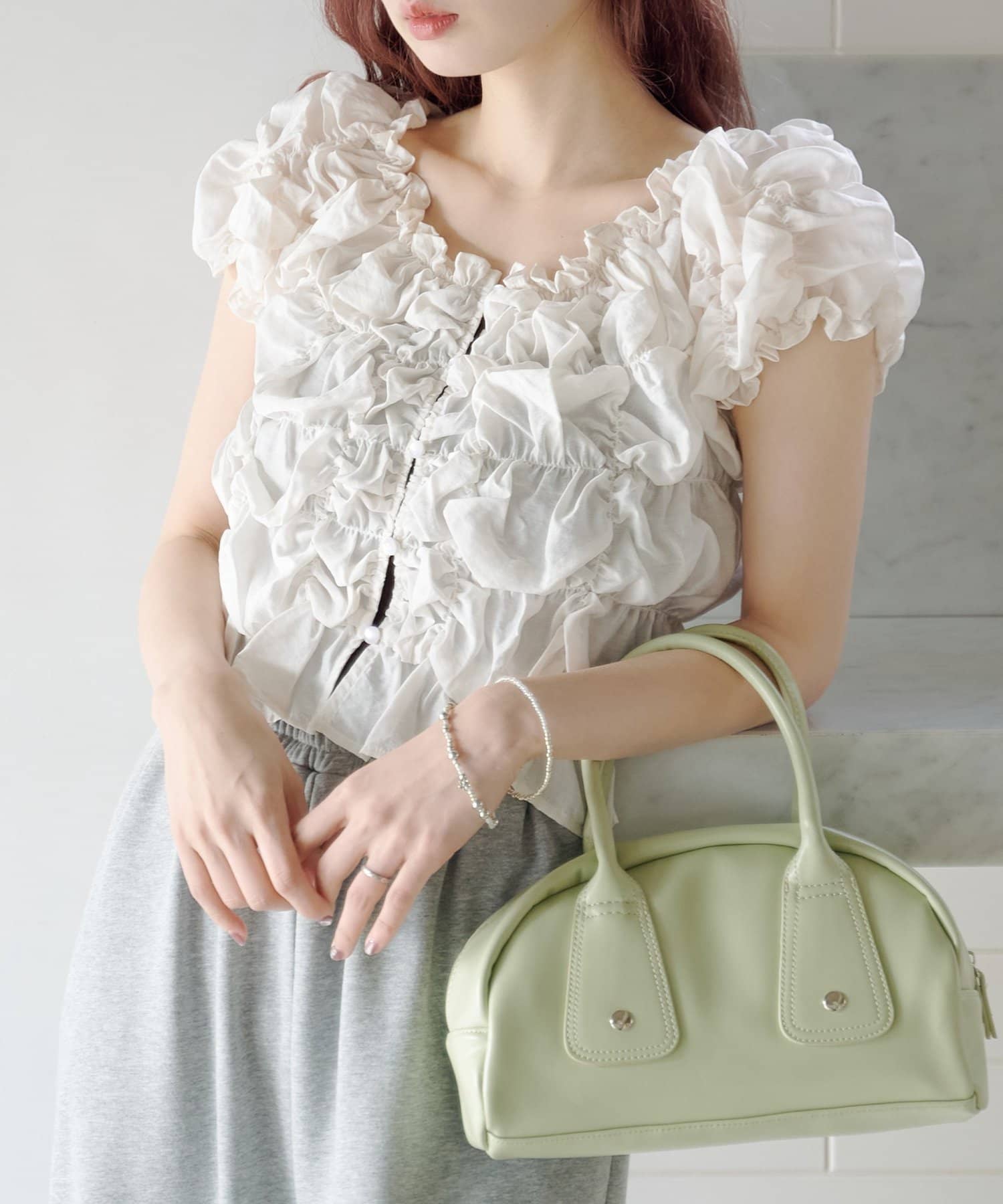 Kastane(カスタネ) 【2.7(土)11:00〜2.8(日)ポイントUP開催/2026SSカタログ】クシュクシュブラウス