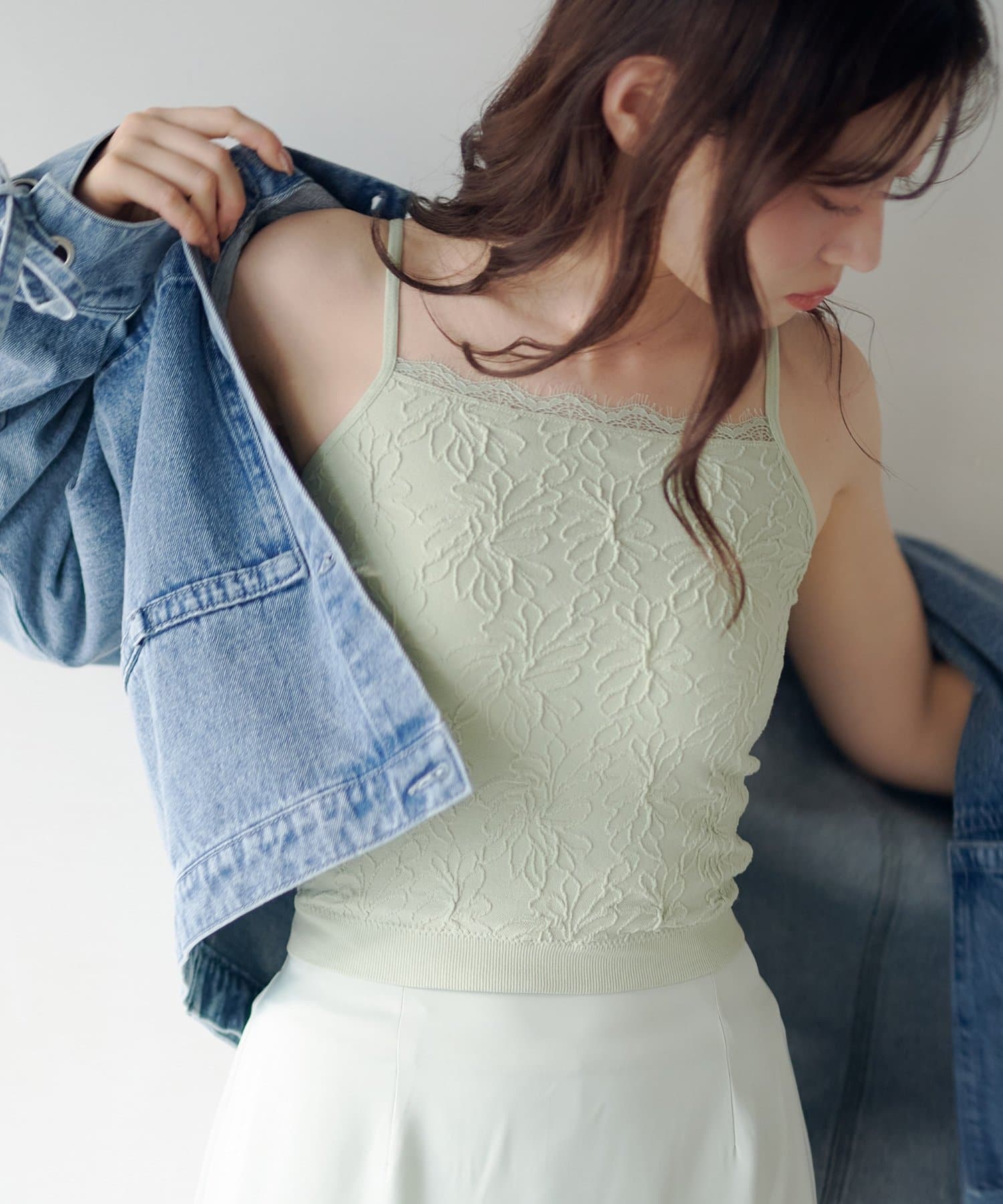 Kastane(カスタネ) 【2.7(土)11:00〜2.8(日)ポイントUP開催/2026SSカタログ/5色展開】カップ付きフラワージャガードキャミ