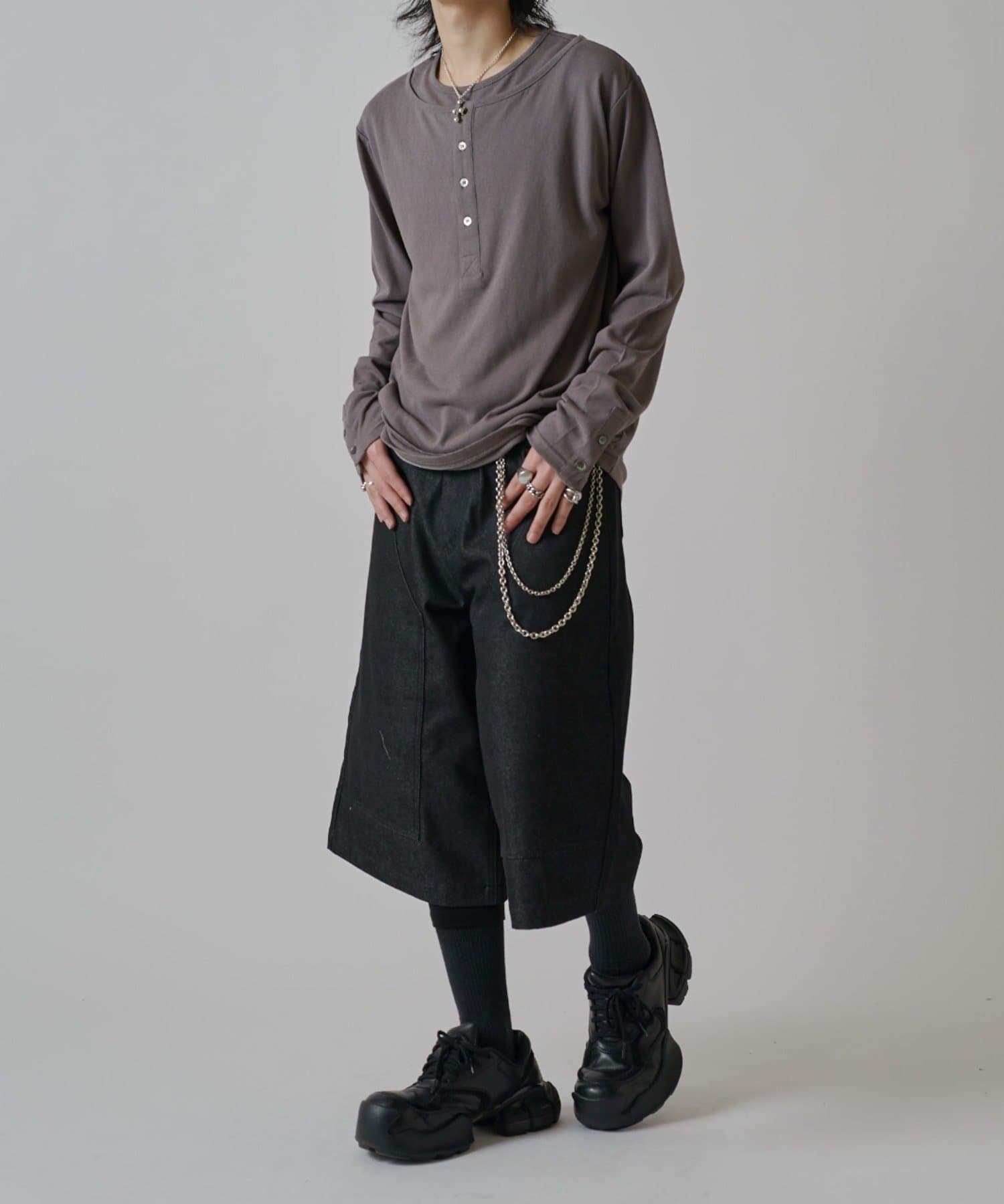 Lui's(ルイス) レイヤードヘンリーネックロングスリーブTシャツ