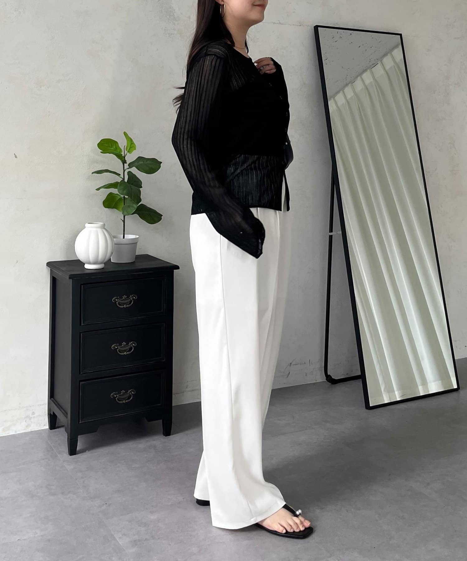 prose verse(プロズヴェール) シアーリブニットカーディガン