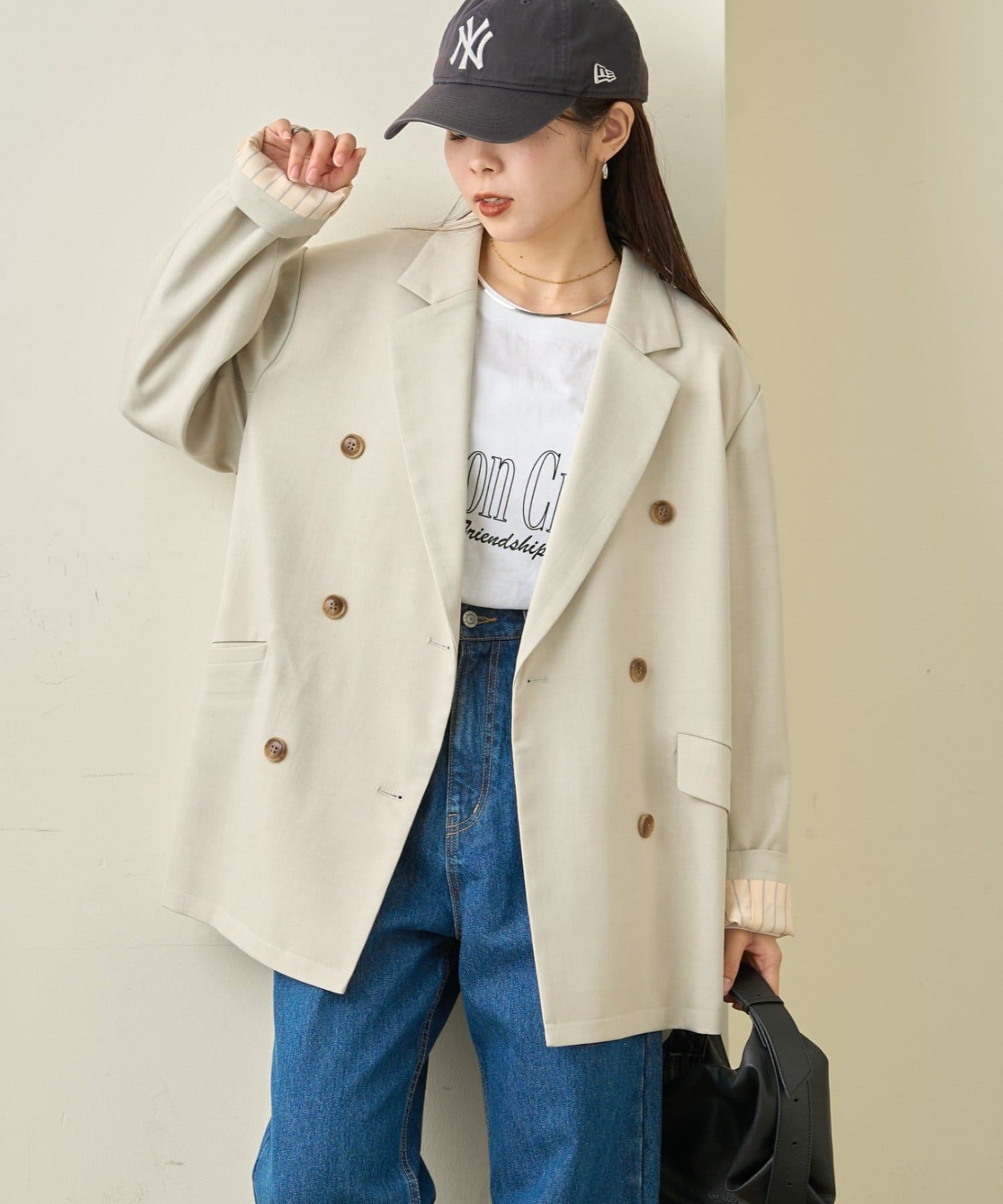 CIAOPANIC TYPY(チャオパニックティピー) ≪26SS展示会アイテム≫袖折り返しオーバーサイズテーラージャケット