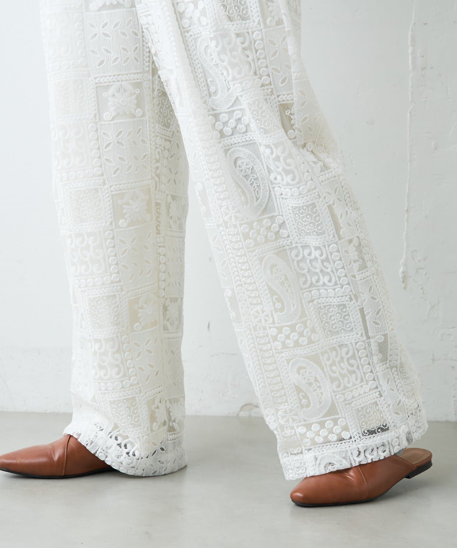 CIAOPANIC TYPY(チャオパニックティピー) ≪26SS展示会アイテム≫ボタニカルワイドイージーレースパンツ