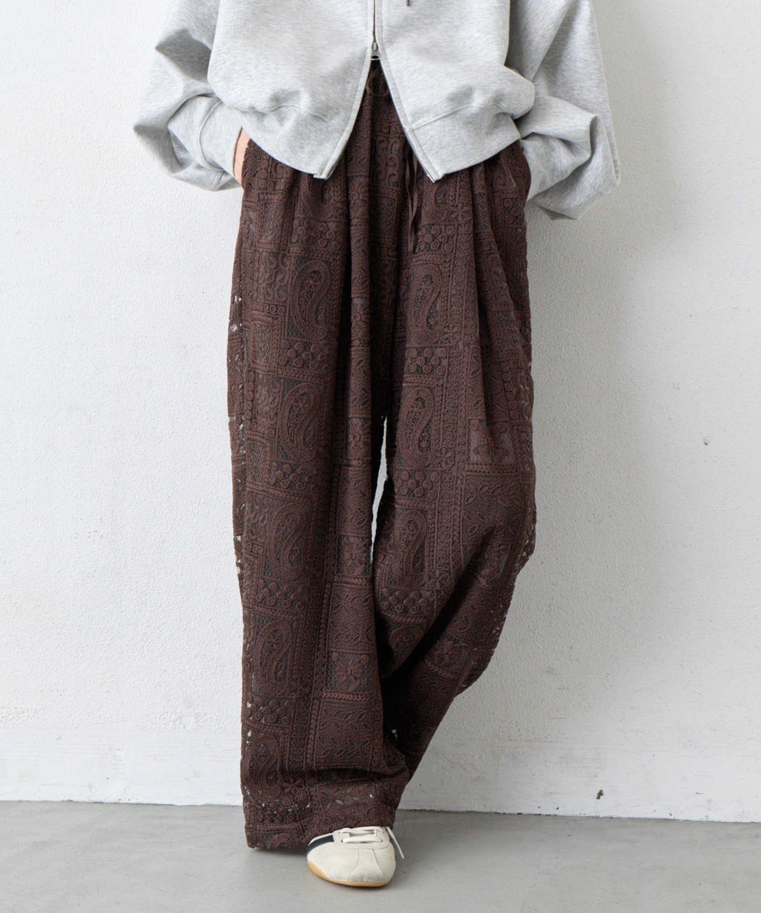 CIAOPANIC TYPY(チャオパニックティピー) 【3サイズ展開】ボタニカルワイドイージーレースパンツ