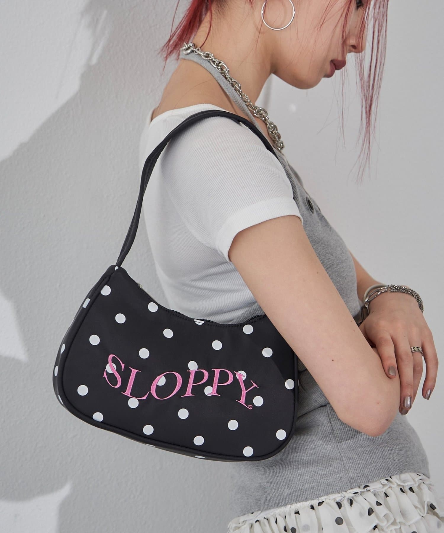 WHO’S WHO gallery(フーズフーギャラリー) SLOPPY ロゴショルダーバッグ（無地/カモ/デニム/レオ/ドット）