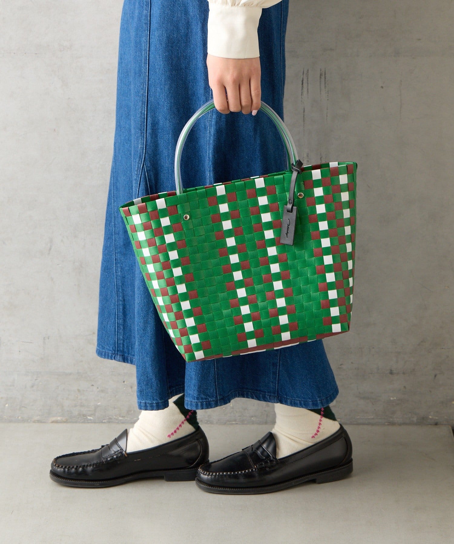 BIRTHDAY BAR(バースデイバー) PPストライプカゴバッグ