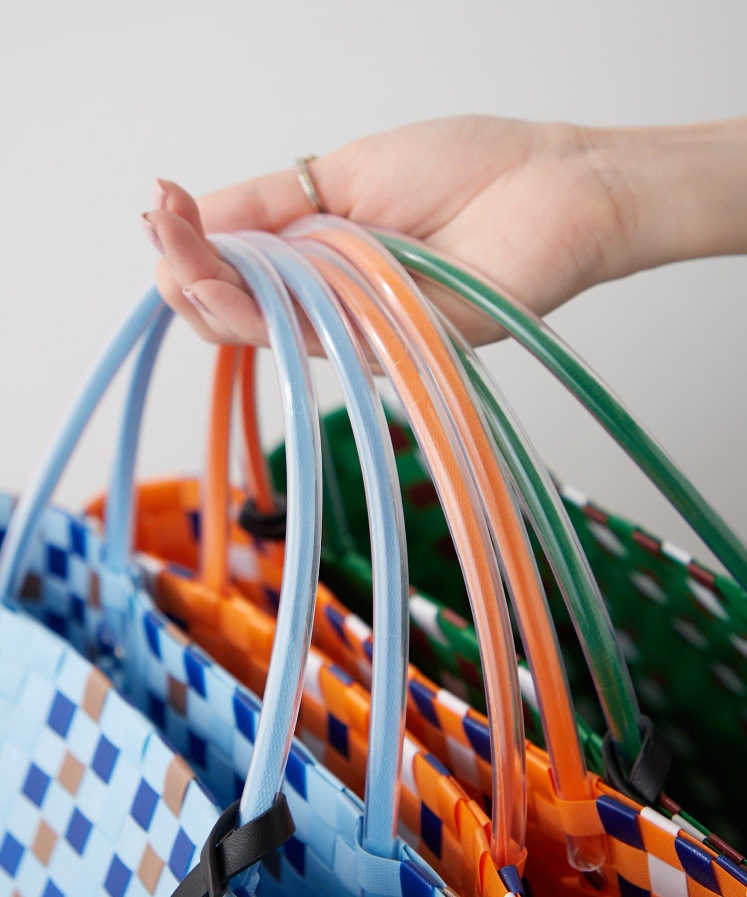 BIRTHDAY BAR(バースデイバー) PPストライプカゴバッグ