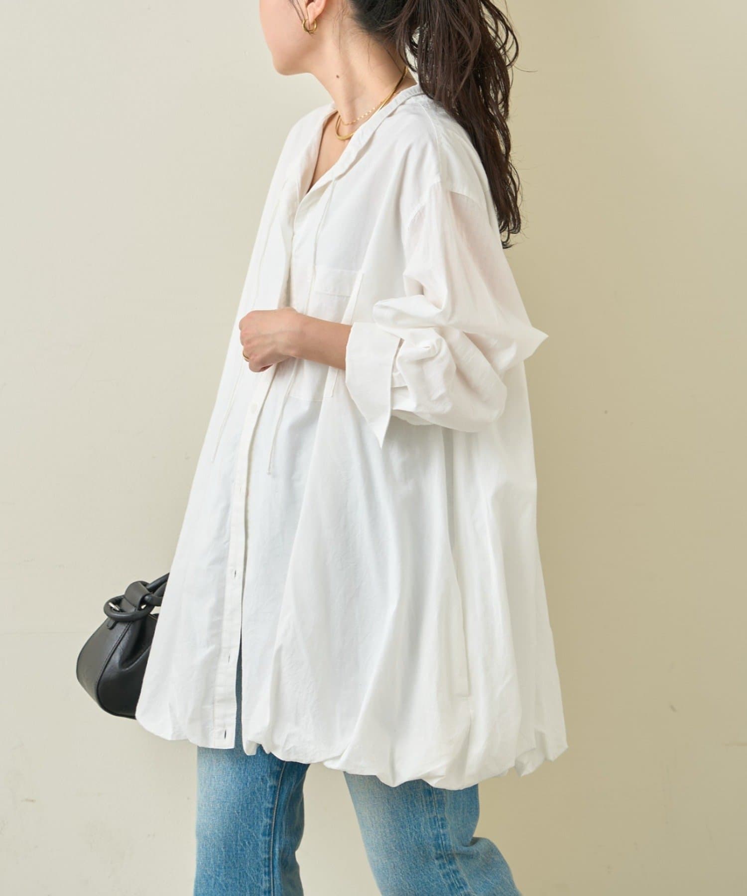 CIAOPANIC TYPY(チャオパニックティピー) アソート柄裾バルーンチュニックブラウス