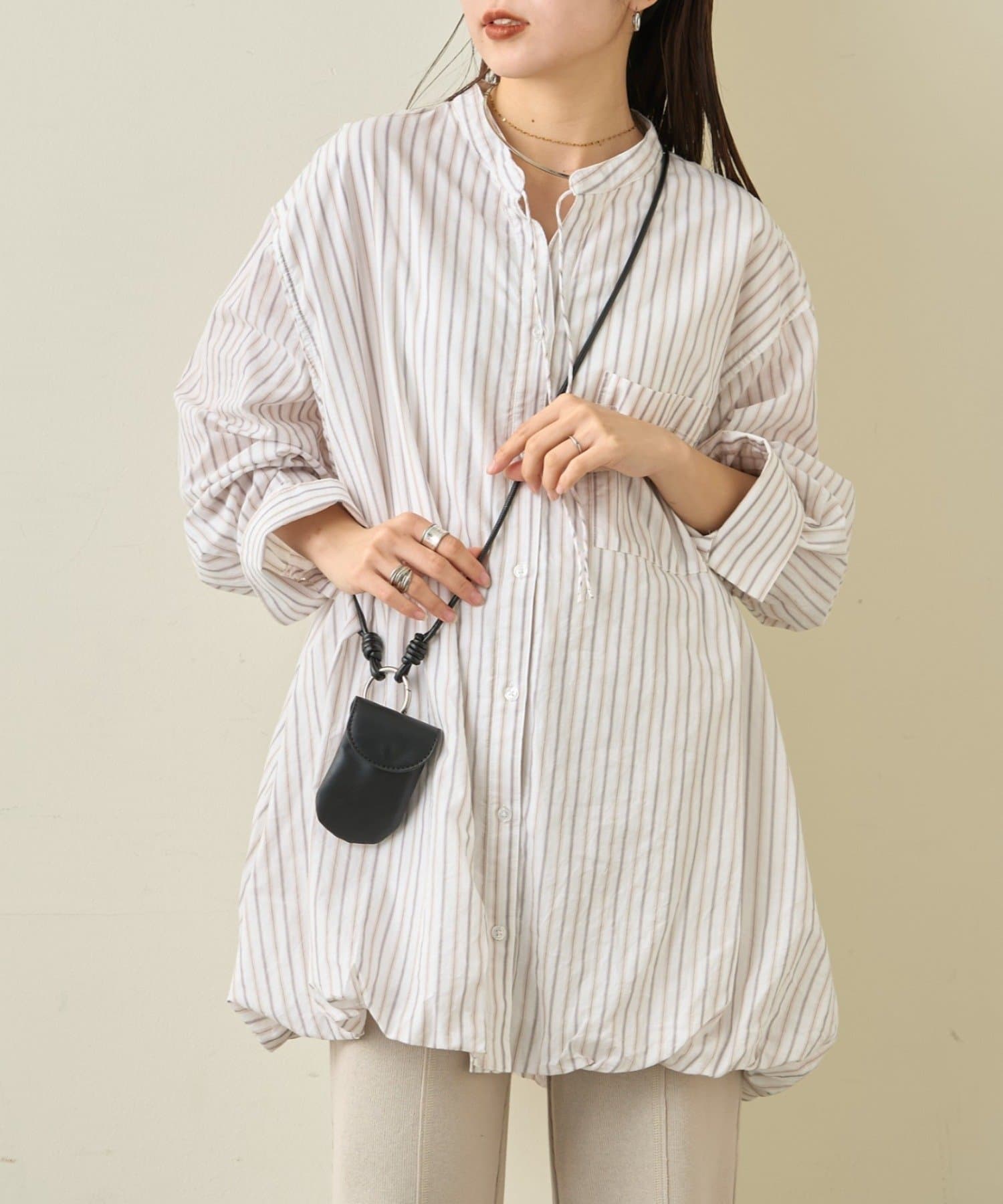 CIAOPANIC TYPY(チャオパニックティピー) アソート柄裾バルーンチュニックブラウス