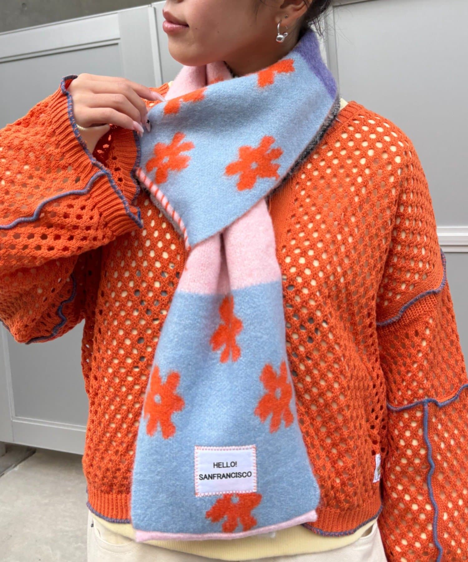 CIAOPANIC TYPY(チャオパニックティピー) 【HELLO.SANFRANCISCO/ハローサンフランシスコ】パッチワークマフラー