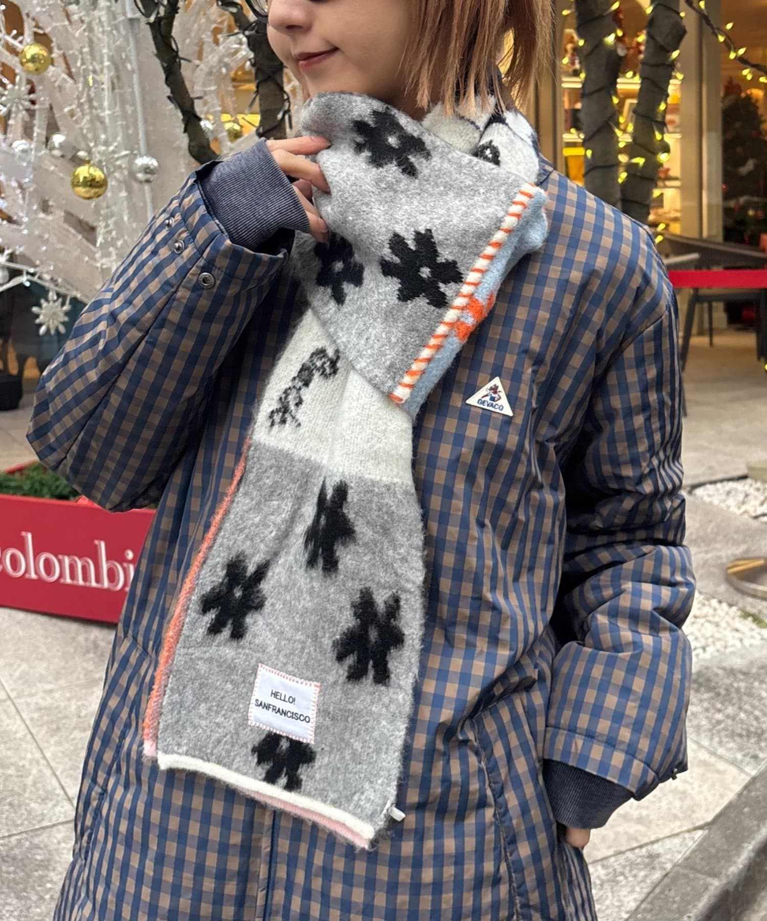 CIAOPANIC TYPY(チャオパニックティピー) 【HELLO.SANFRANCISCO/ハローサンフランシスコ】パッチワークマフラー